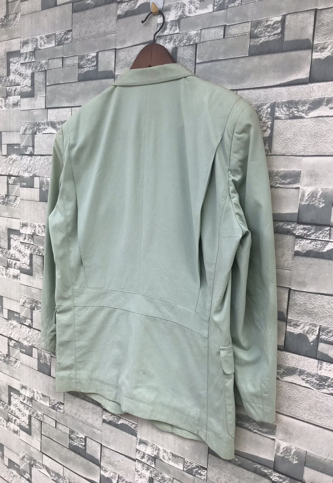 Issey Miyake Vintage 80s Issey Miyake Men Sage Green Linen Blazer Jacket Size US M / EU 48-50 / 2 - 14 Thumbnail