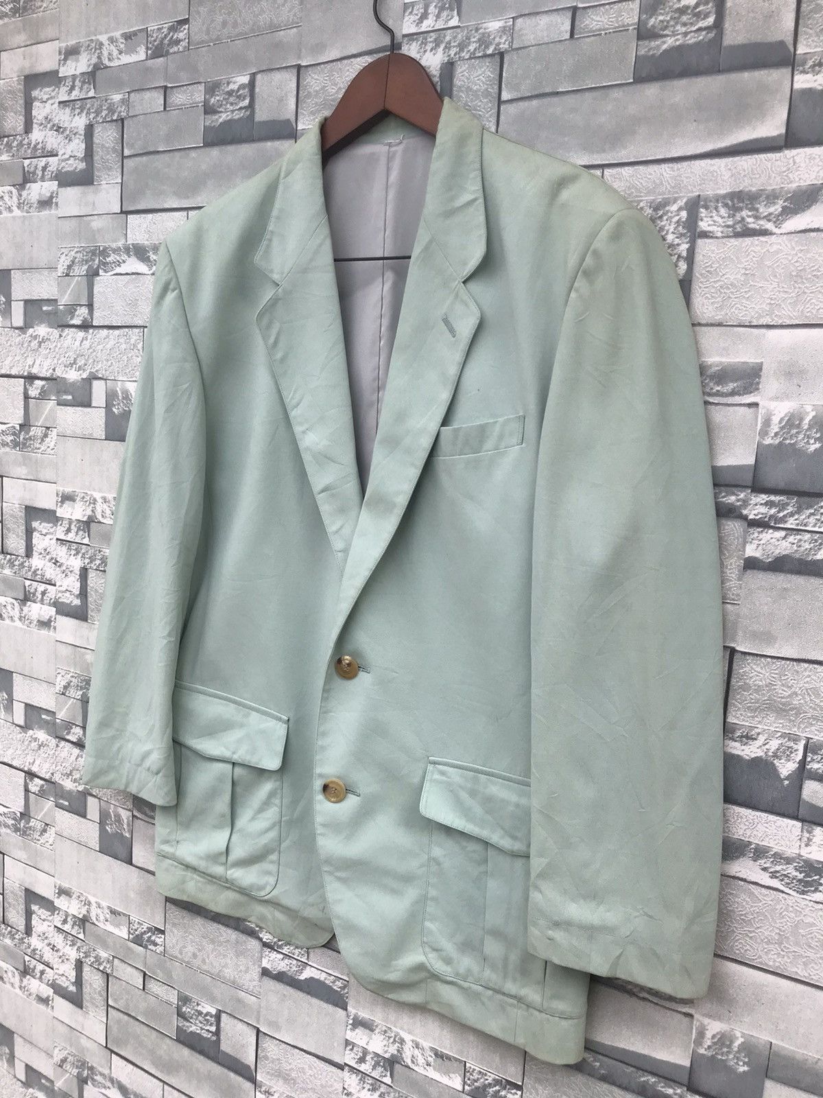 Issey Miyake Vintage 80s Issey Miyake Men Sage Green Linen Blazer Jacket Size US M / EU 48-50 / 2 - 8 Thumbnail