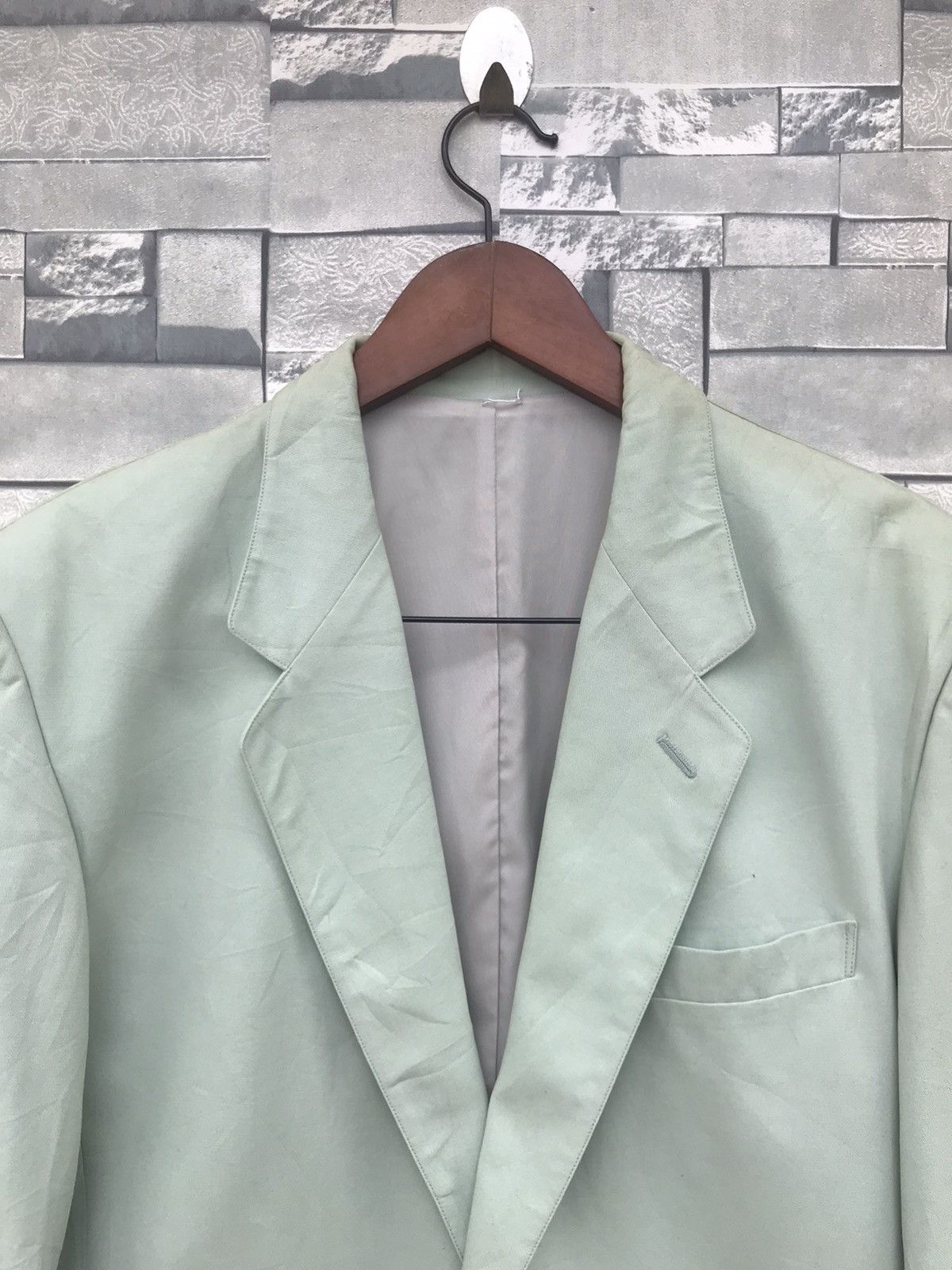 Issey Miyake Vintage 80s Issey Miyake Men Sage Green Linen Blazer Jacket Size US M / EU 48-50 / 2 - 6 Thumbnail