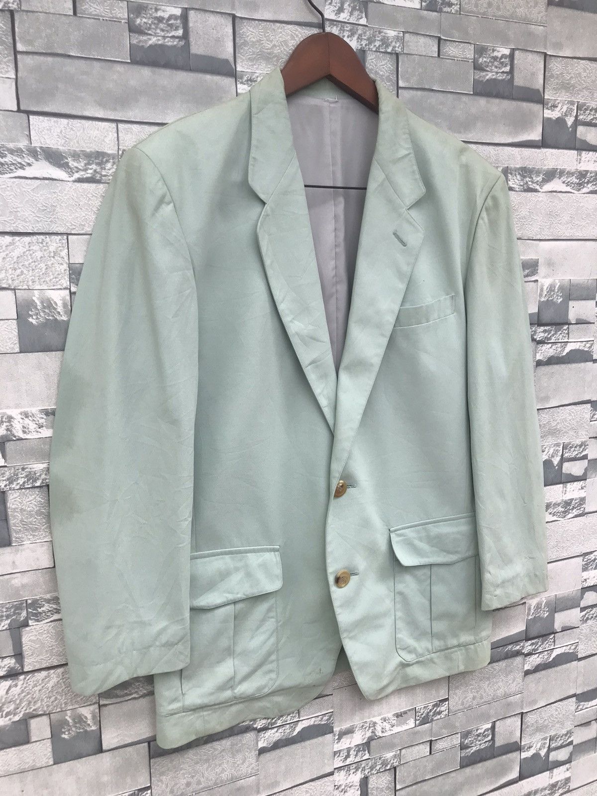 Issey Miyake Vintage 80s Issey Miyake Men Sage Green Linen Blazer Jacket Size US M / EU 48-50 / 2 - 7 Thumbnail