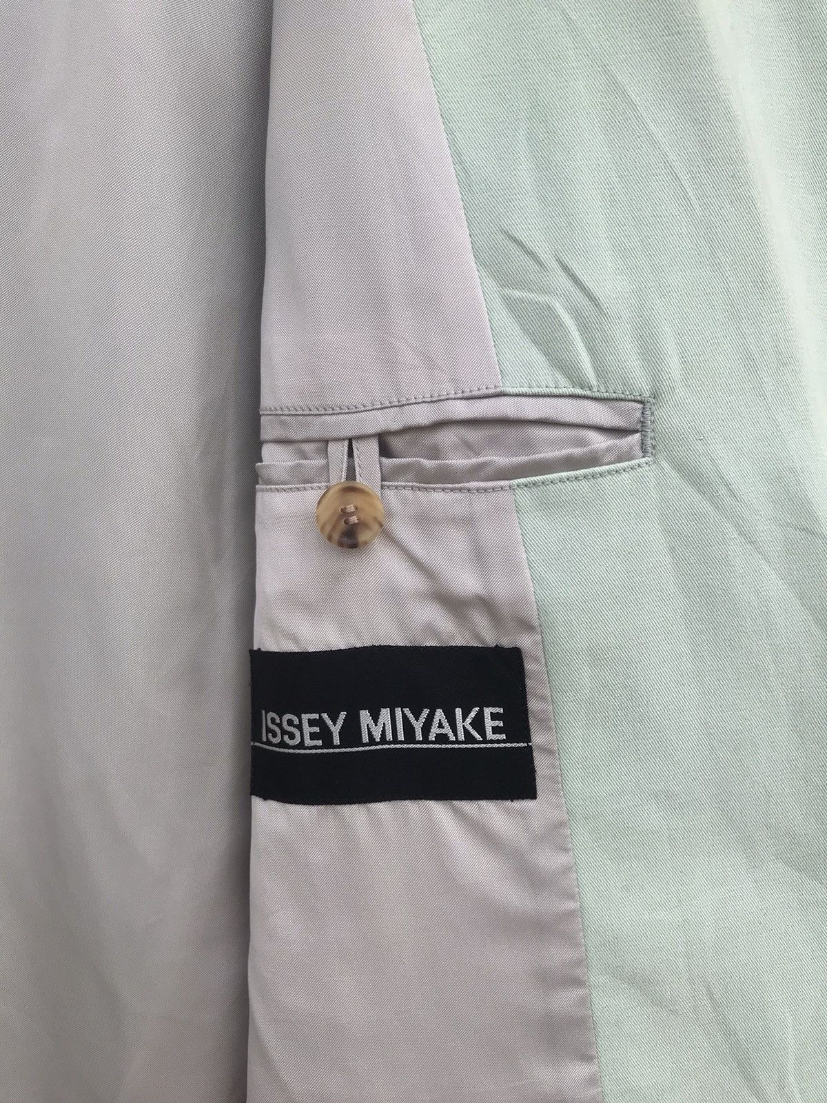 Issey Miyake Vintage 80s Issey Miyake Men Sage Green Linen Blazer Jacket Size US M / EU 48-50 / 2 - 5 Thumbnail