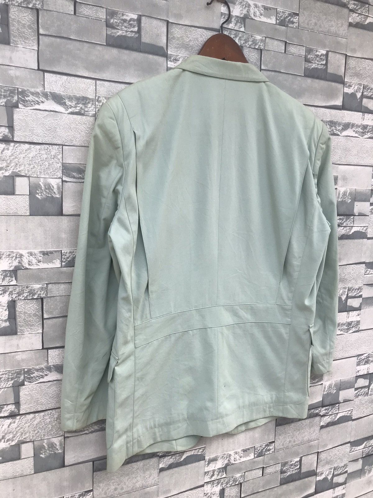 Issey Miyake Vintage 80s Issey Miyake Men Sage Green Linen Blazer Jacket Size US M / EU 48-50 / 2 - 13 Thumbnail