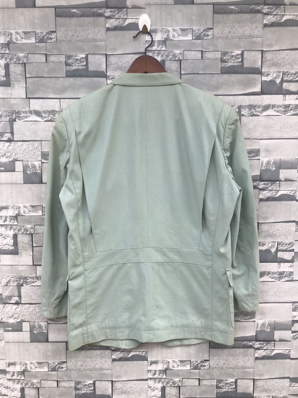 Issey Miyake Vintage 80s Issey Miyake Men Sage Green Linen Blazer Jacket Size US M / EU 48-50 / 2 - 3 Thumbnail