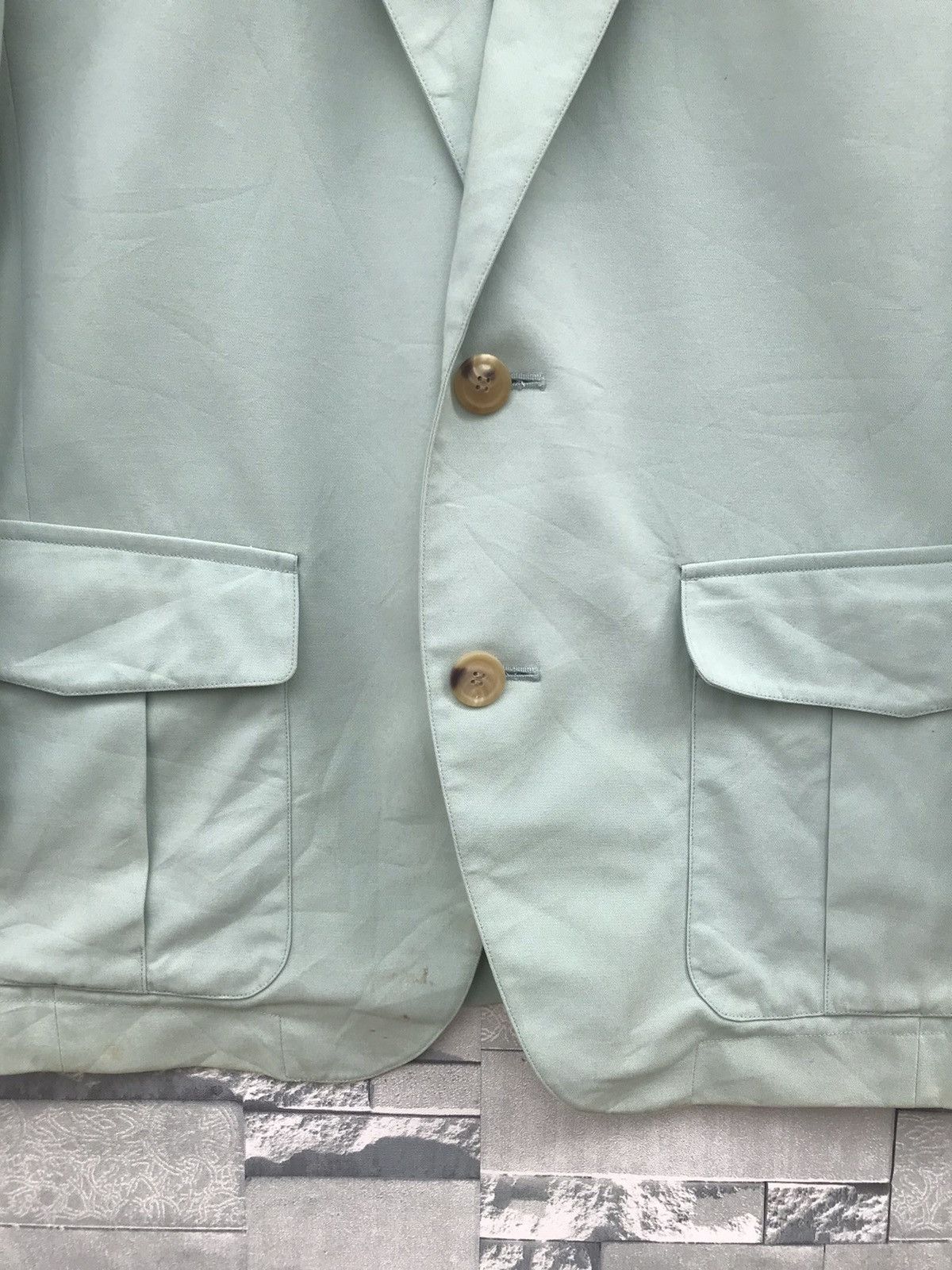 Issey Miyake Vintage 80s Issey Miyake Men Sage Green Linen Blazer Jacket Size US M / EU 48-50 / 2 - 10 Thumbnail
