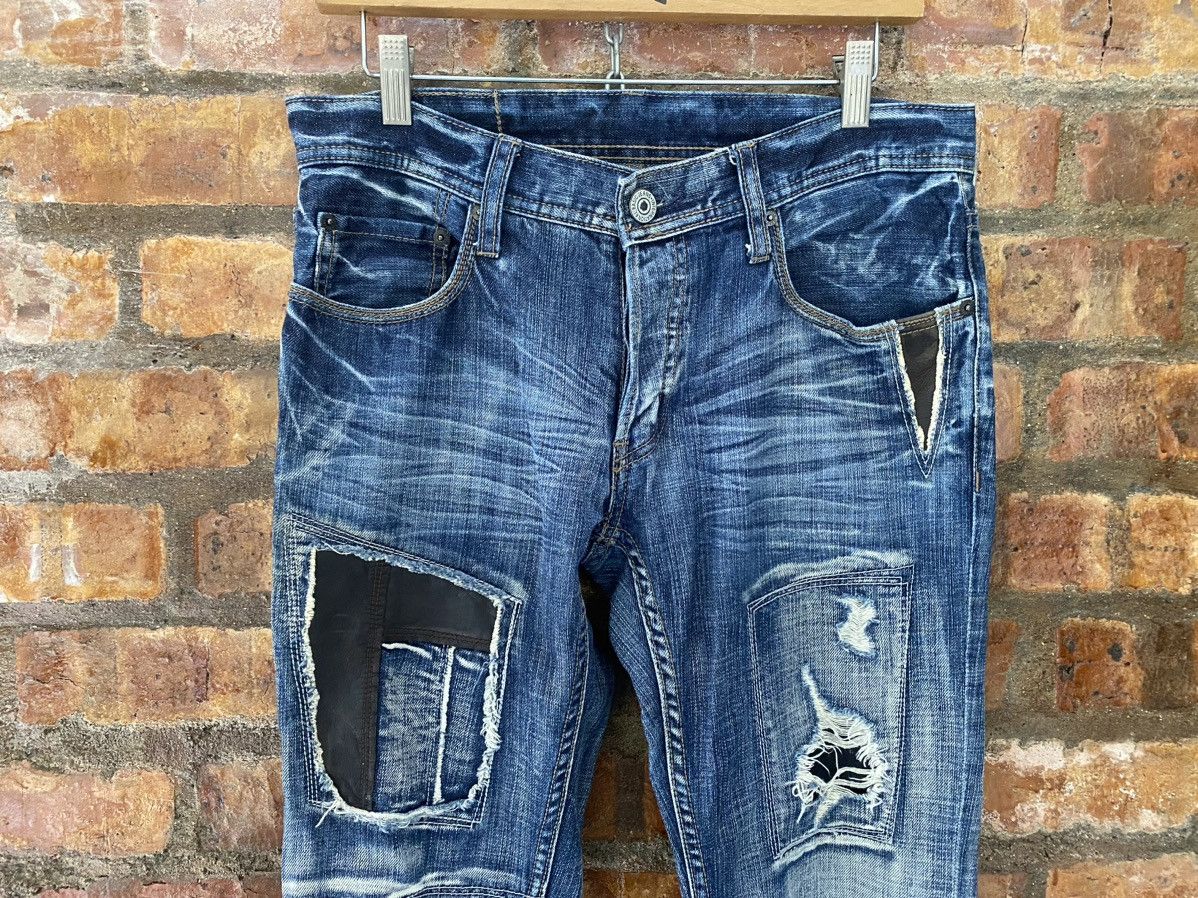 Isamu Katayama Backlash Difference Rupert Japan leather patch distressed denim Size US 32 / EU 48 - 4 Thumbnail