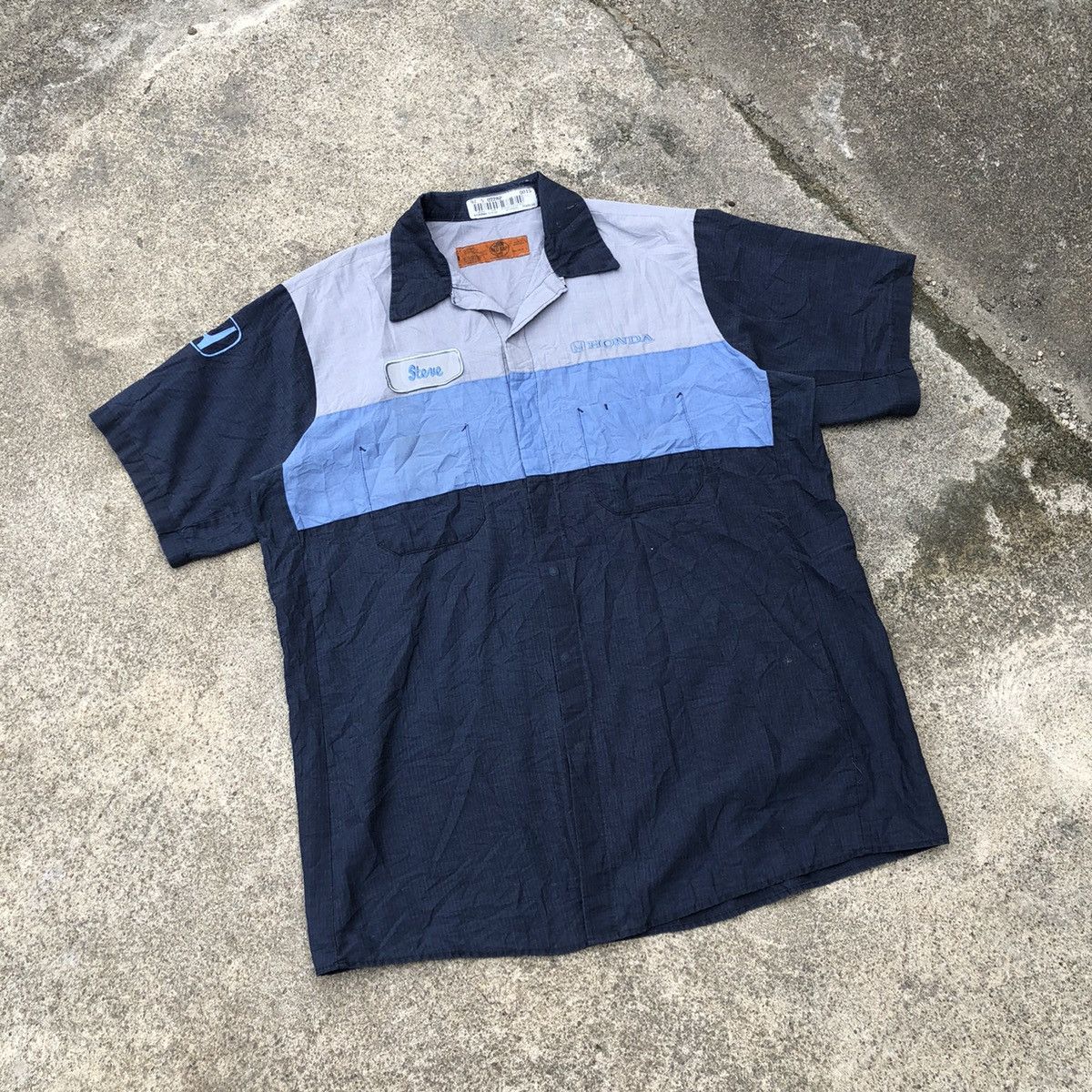 Honda × Japanese Brand 🔥Rare🔥Vintage Honda Kramme Steve Worker Pocket Button Shirts Size US XL / EU 56 / 4 - 1 Thumbnail
