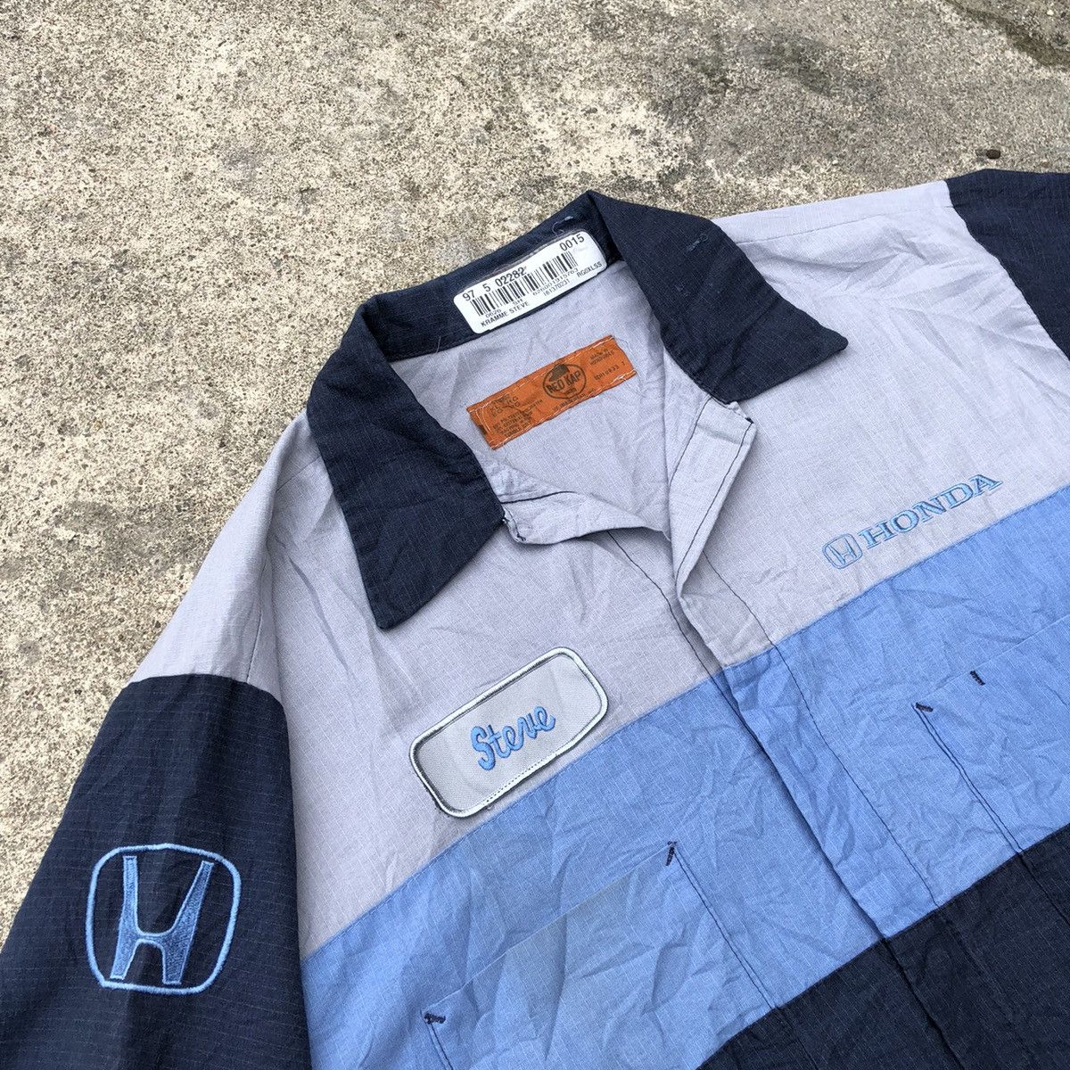 Honda × Japanese Brand 🔥Rare🔥Vintage Honda Kramme Steve Worker Pocket Button Shirts Size US XL / EU 56 / 4 - 7 Thumbnail
