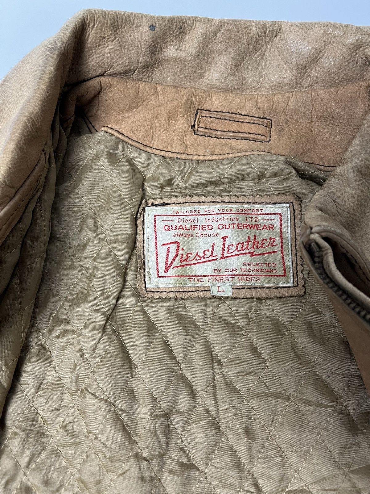 Diesel × Vintage Vintage Diesel 2000s Leather Jacket Size US L / EU 52-54 / 3 - 3 Thumbnail