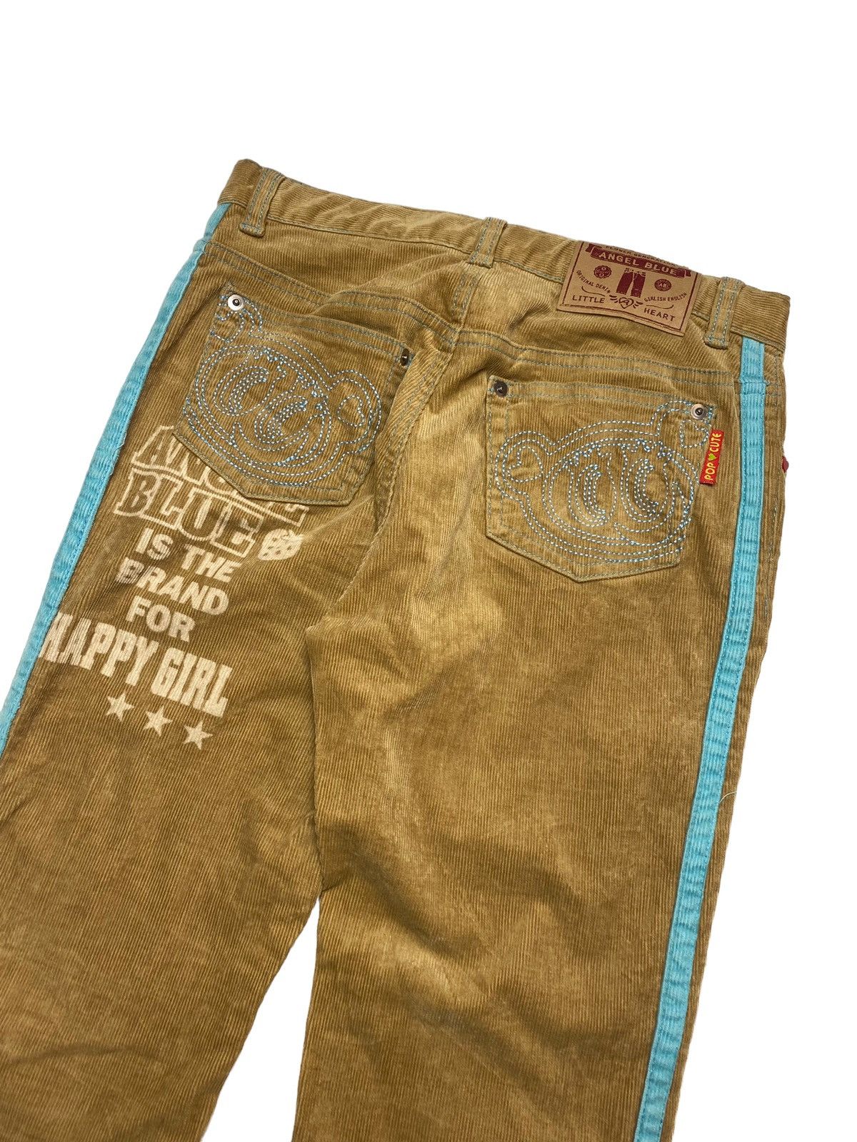 Hysteric Glamour × Japanese Brand 2000s Angel Blue - Flared Mascots Corduroy Pants Size US 29 - 5 Thumbnail