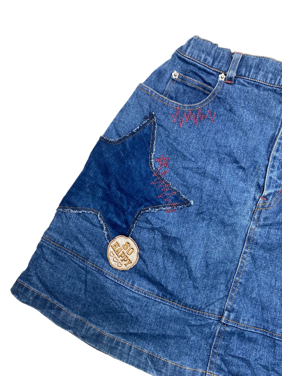 Hysteric Glamour 2000s Daisy Lovers - Patchwork Star Mini Skirt Size 25" / US 0 / IT 36 - 3 Thumbnail