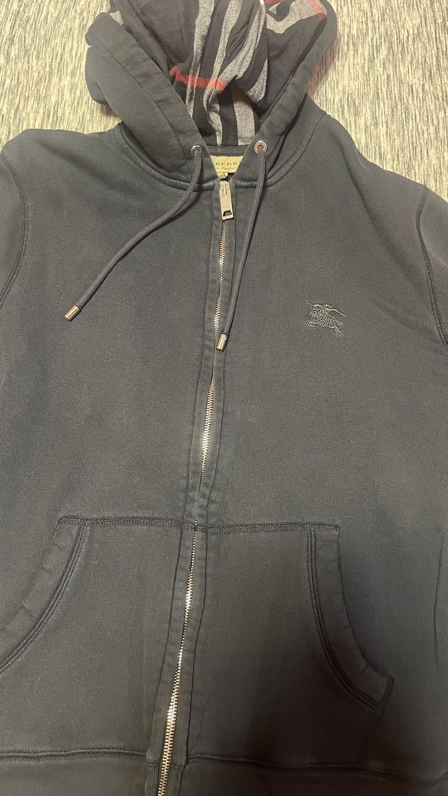 image of Burberry Vintage Zip-Up in Black, Men's (Size Small)