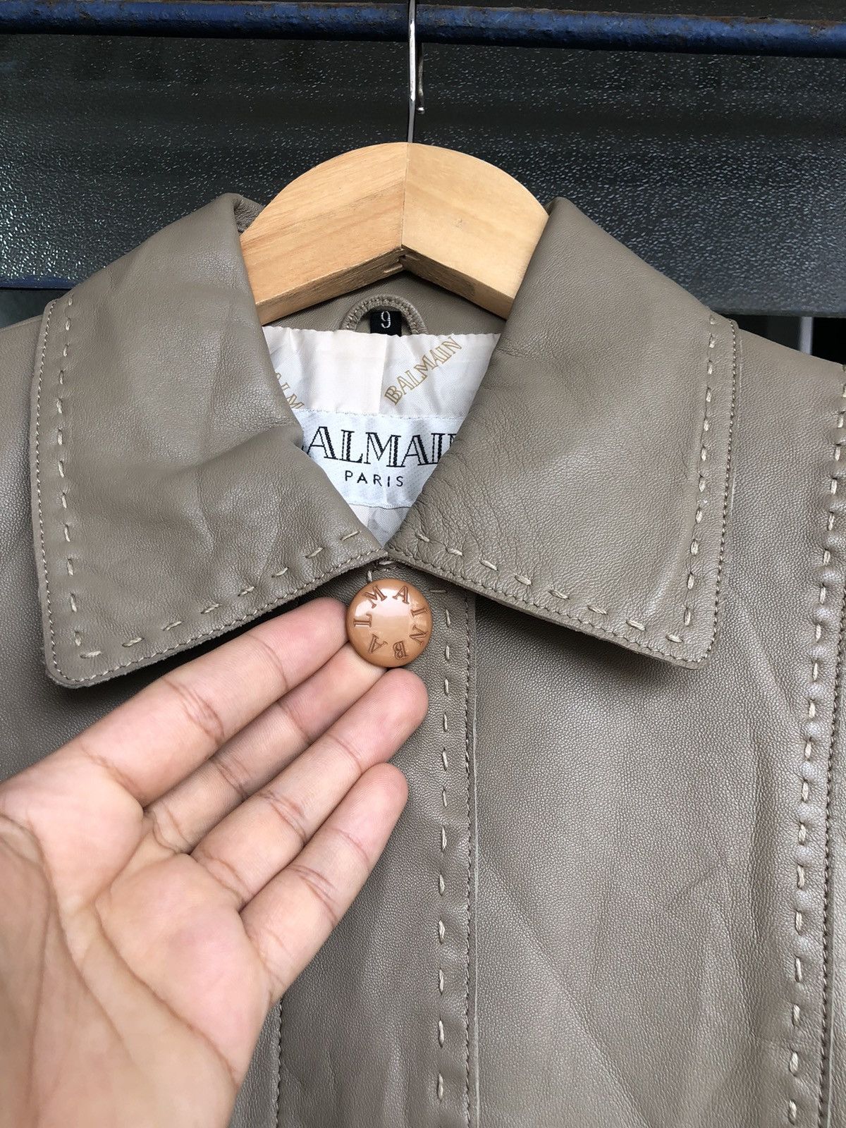 Balmain Vintage Balmain Paris Sheepskin Button Up Leather Jacket Size L / US 10 / IT 46 - 5 Thumbnail