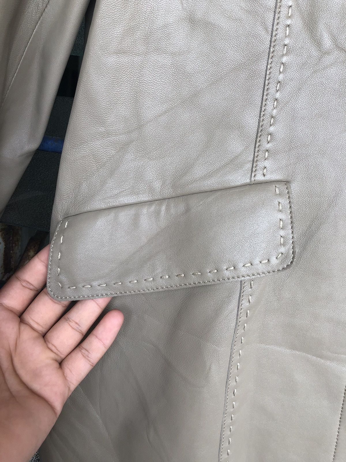 Balmain Vintage Balmain Paris Sheepskin Button Up Leather Jacket Size L / US 10 / IT 46 - 9 Thumbnail