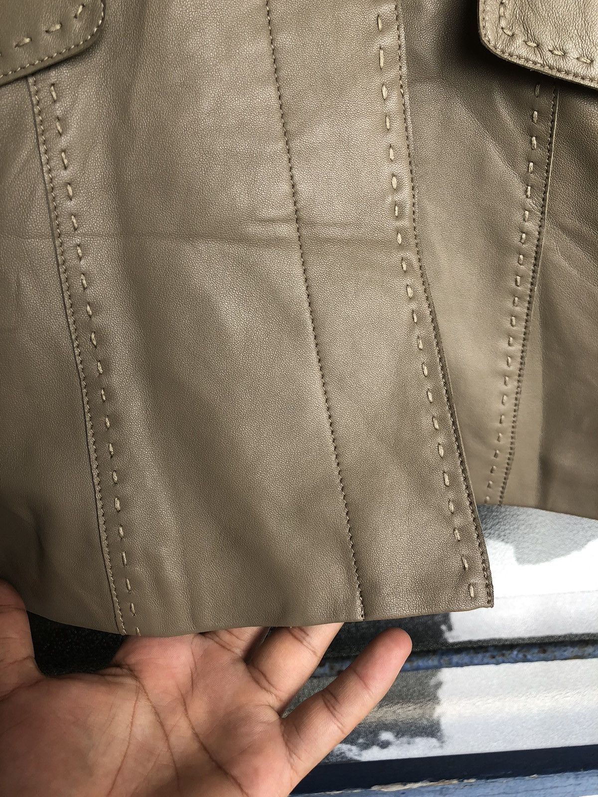 Balmain Vintage Balmain Paris Sheepskin Button Up Leather Jacket Size L / US 10 / IT 46 - 16 Thumbnail