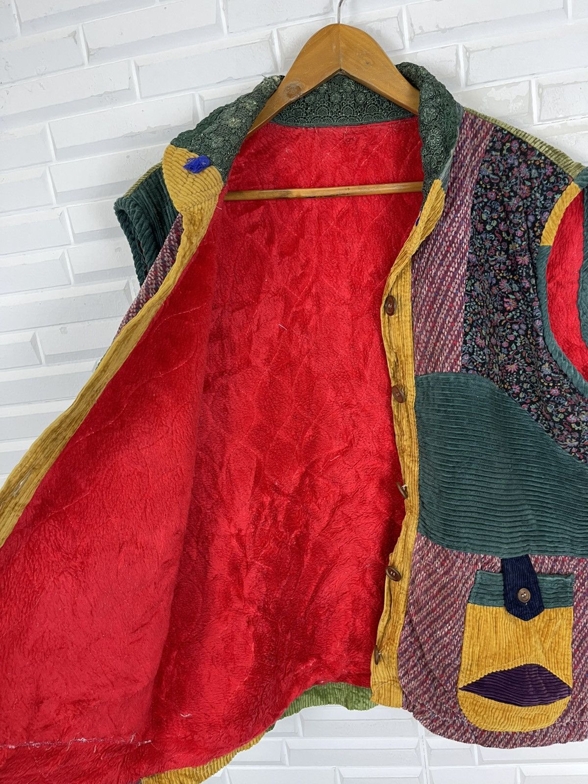 Japanese Brand Vtg Streetwear Multicolor Vest Patchworks Design Size US L / EU 52-54 / 3 - 3 Thumbnail
