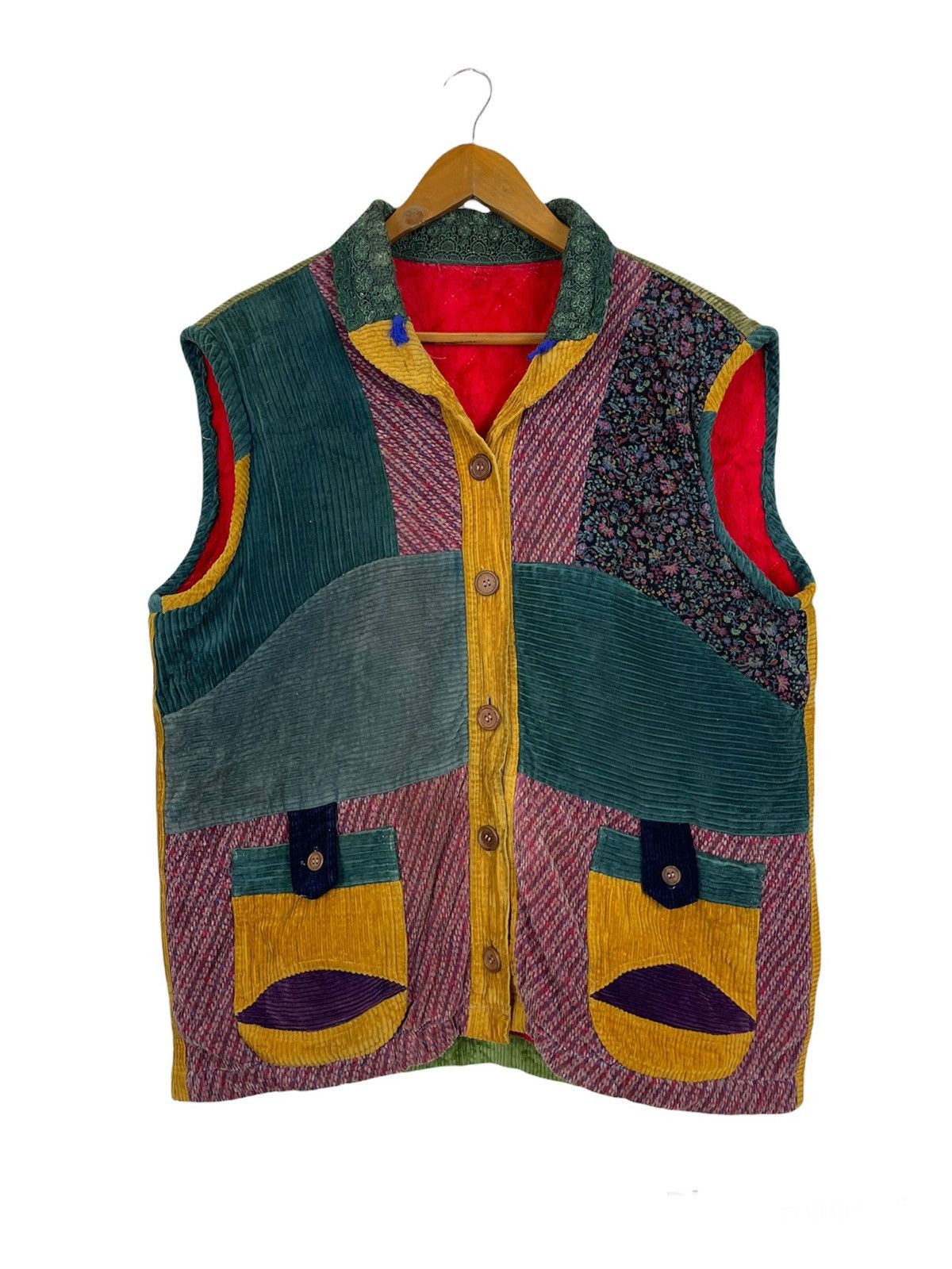 Japanese Brand Vtg Streetwear Multicolor Vest Patchworks Design Size US L / EU 52-54 / 3 - 2 Thumbnail
