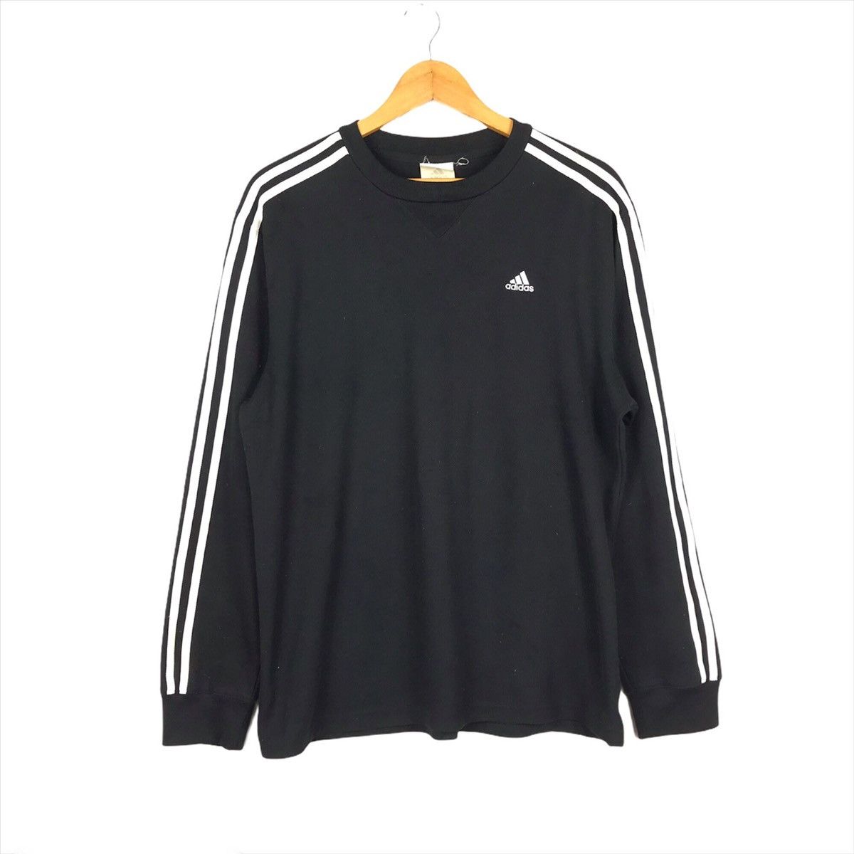 image of Adidas Three Stripe Jumper Pullover Sweatshirt in Grey, Men's (Size Medium)