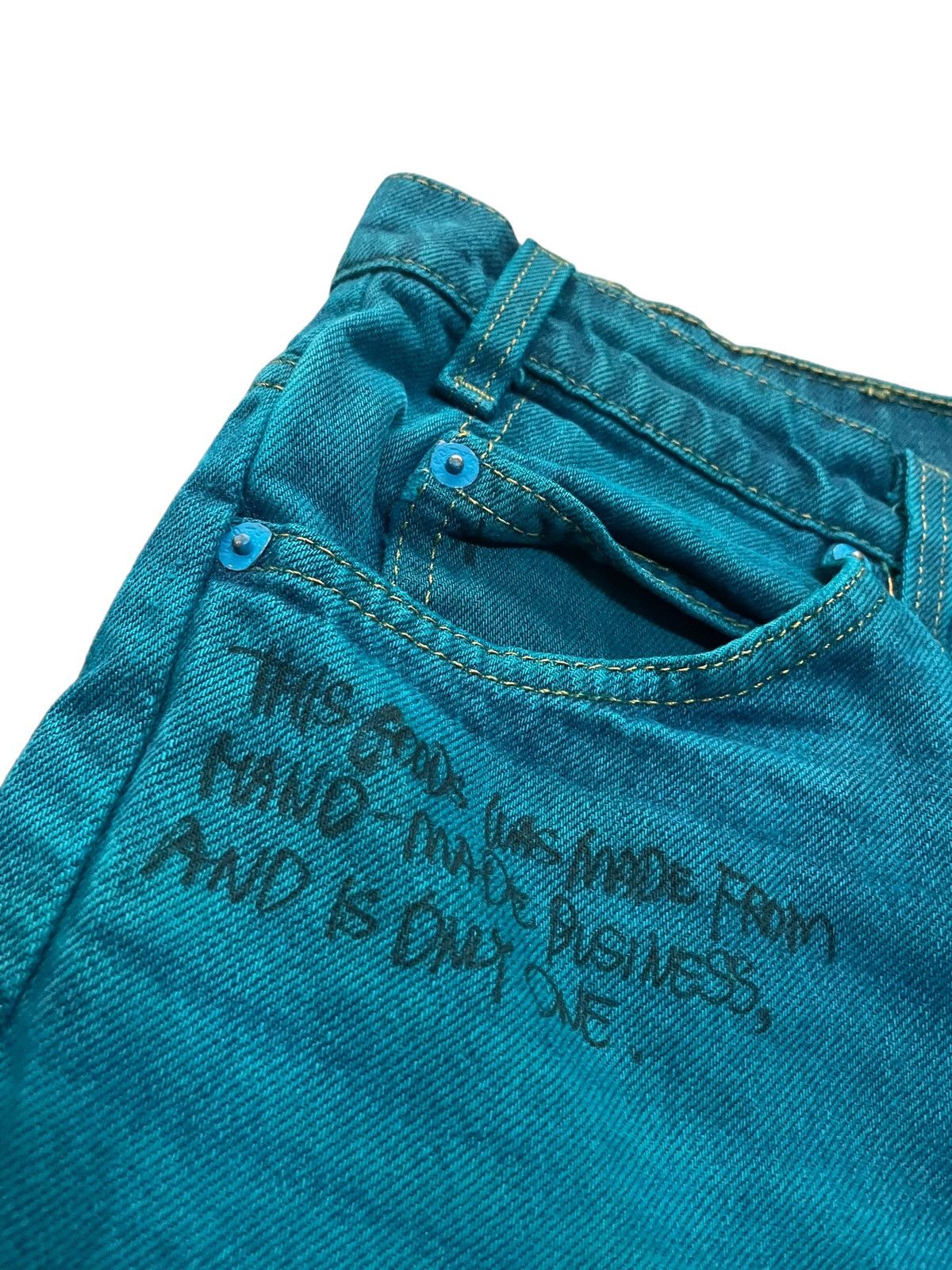 Japanese Brand × Levi's Vintage Levis x High Light Cavalet Green Denim Size US 35 - 6 Thumbnail