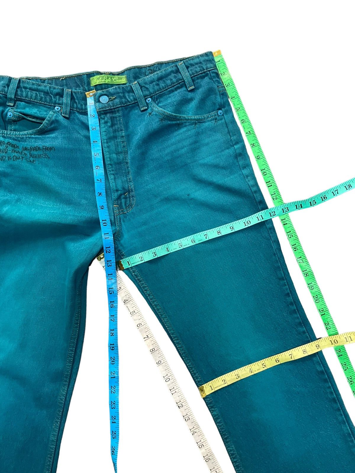 Japanese Brand × Levi's Vintage Levis x High Light Cavalet Green Denim Size US 35 - 25 Thumbnail