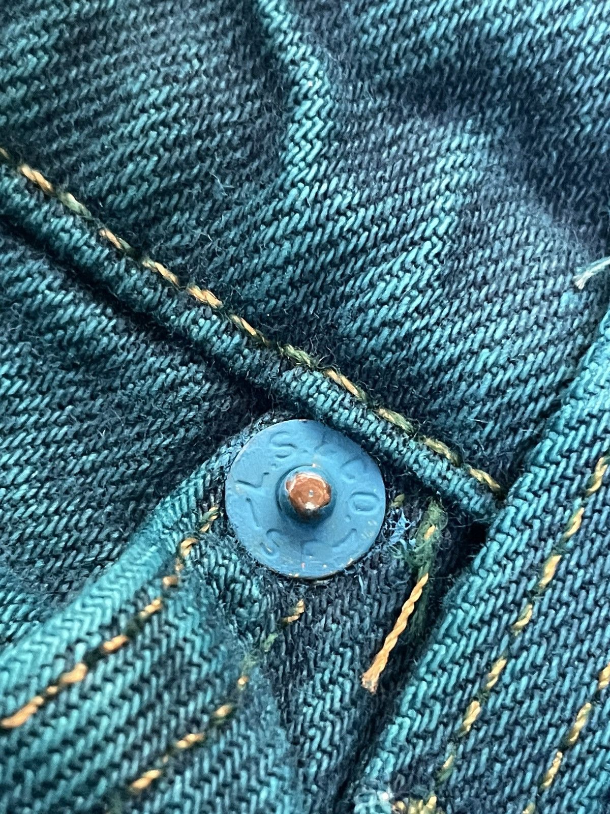 Japanese Brand × Levi's Vintage Levis x High Light Cavalet Green Denim Size US 35 - 21 Thumbnail