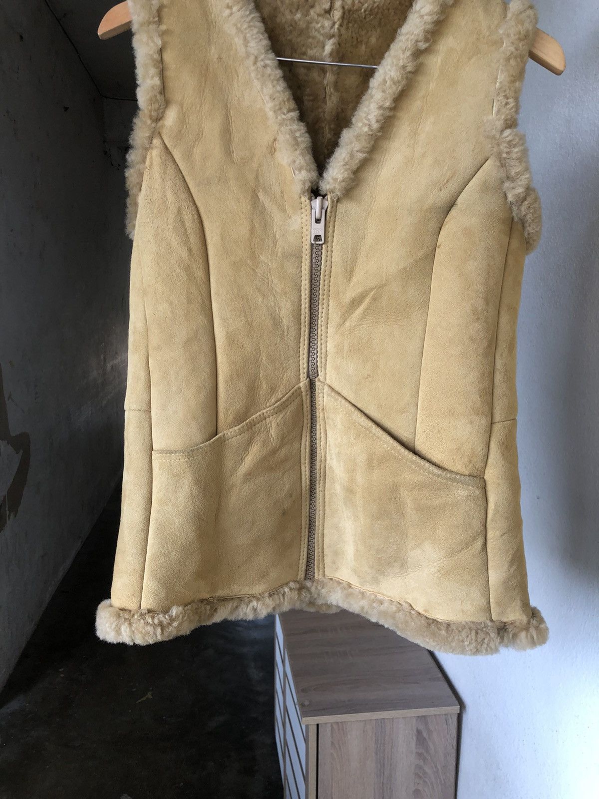Japanese Brand Nice❗️Japan Made Sheepskin Fur Sherpa Vest Jackets Size XS / US 0-2 / IT 36-38 - 3 Thumbnail