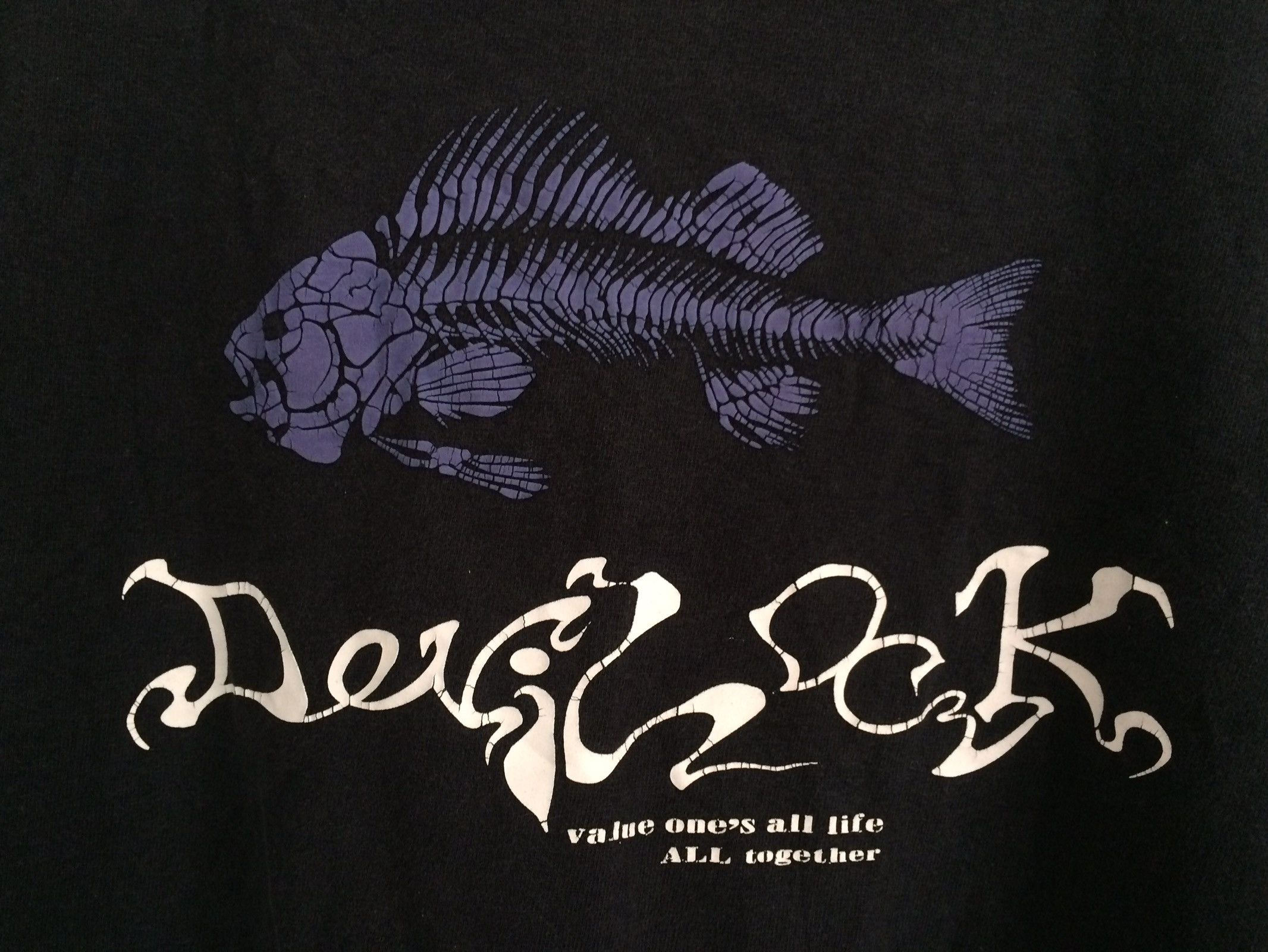 Devilock × Japanese Brand × Vintage 🔥🔥Devilock Fishbone Printed T-Shirt Size US L / EU 52-54 / 3 - 5 Thumbnail