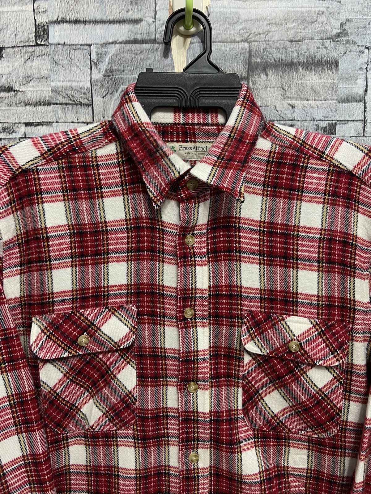 Flannel Vintage Press Attache Flannel double pocket plaid design Size US M / EU 48-50 / 2 - 2 Thumbnail