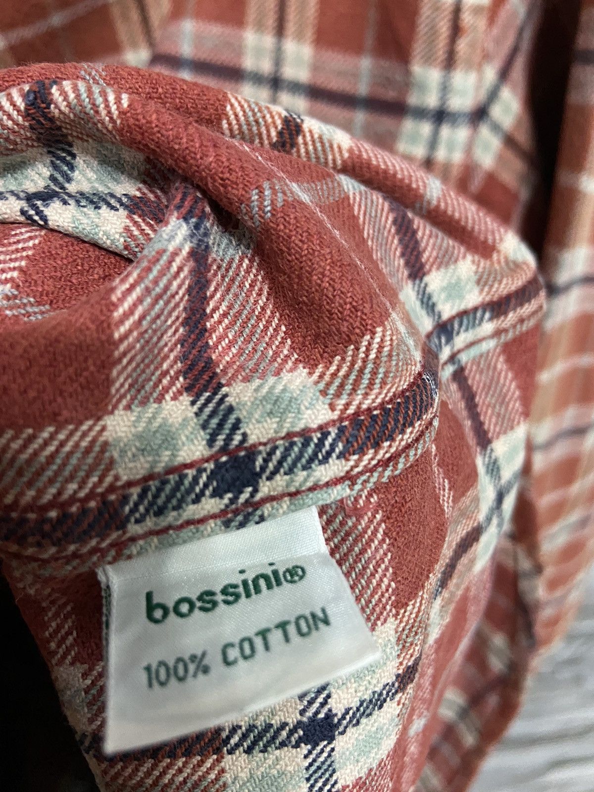 Japanese Brand Vintage Bossini Flannel single pocket plaid design Size US L / EU 52-54 / 3 - 7 Thumbnail
