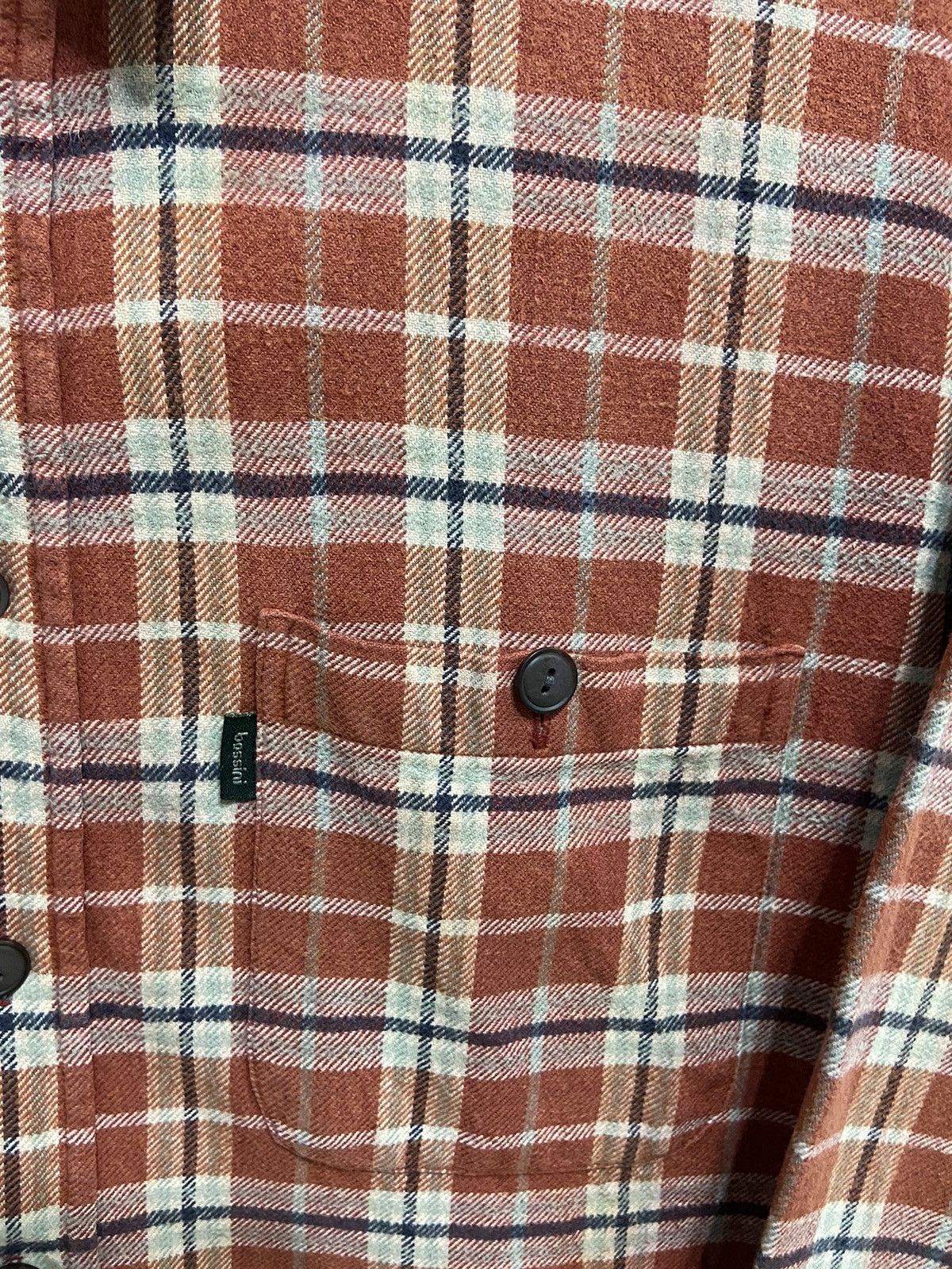 Japanese Brand Vintage Bossini Flannel single pocket plaid design Size US L / EU 52-54 / 3 - 4 Thumbnail