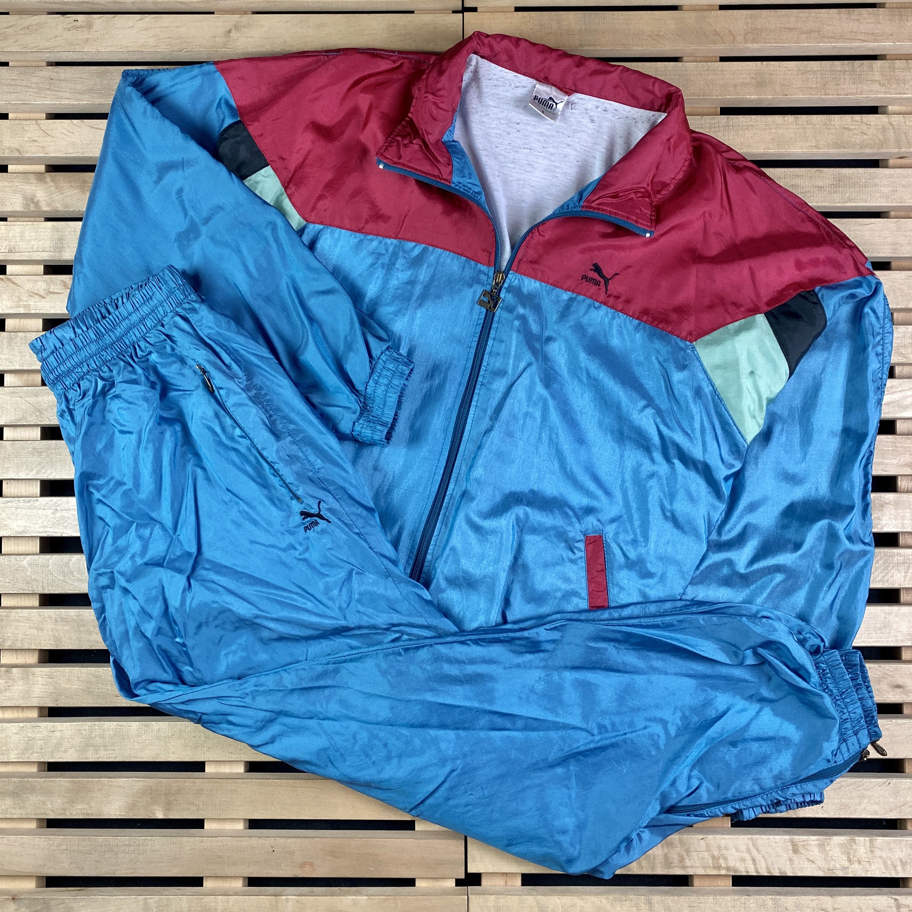 Puma × Vintage Mens Sport Suit Tracksuit Puma Vintage Size XL Size US 32 / EU 48 - 1 Thumbnail