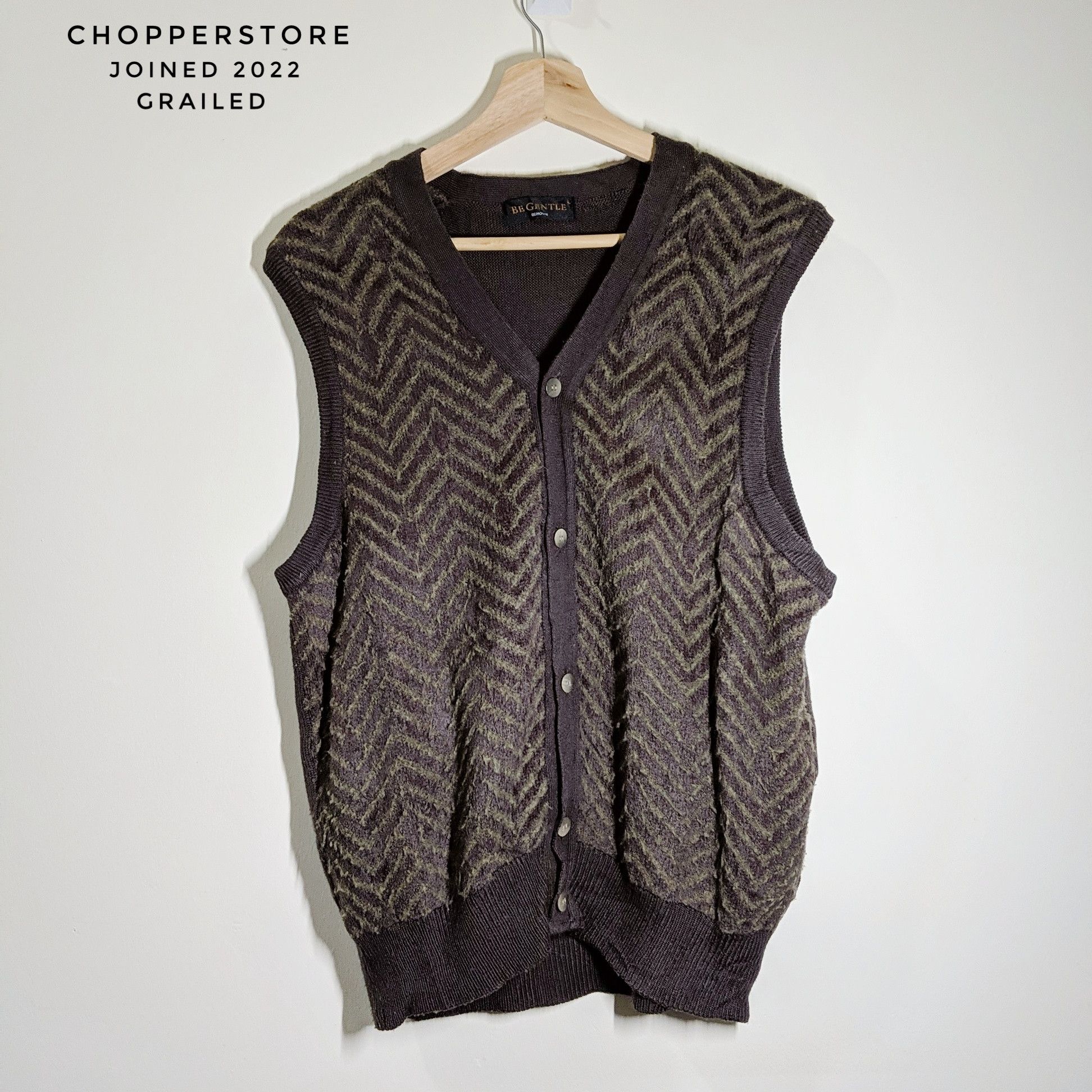 Japanese Brand Vintage Be Gentle Japan Brand Sleeveless Knitwear Cardigan Size US M / EU 48-50 / 2 - 1 Thumbnail
