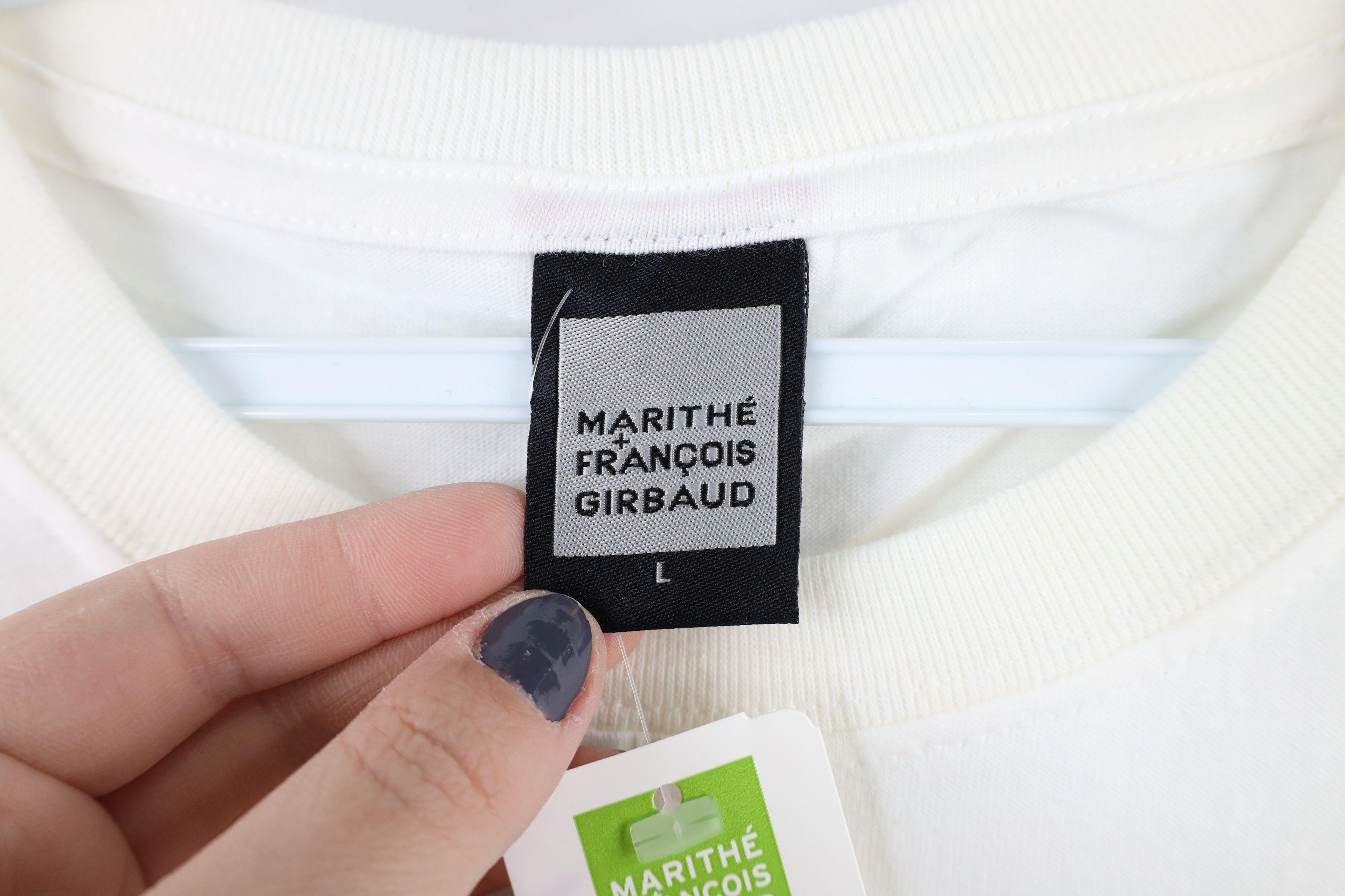 Marithe + Francois Girbaud × Vintage NOS Vintage 90s Marithe Francois Girbaud LCD T-Shirt White Size US L / EU 52-54 / 3 - 6 Thumbnail