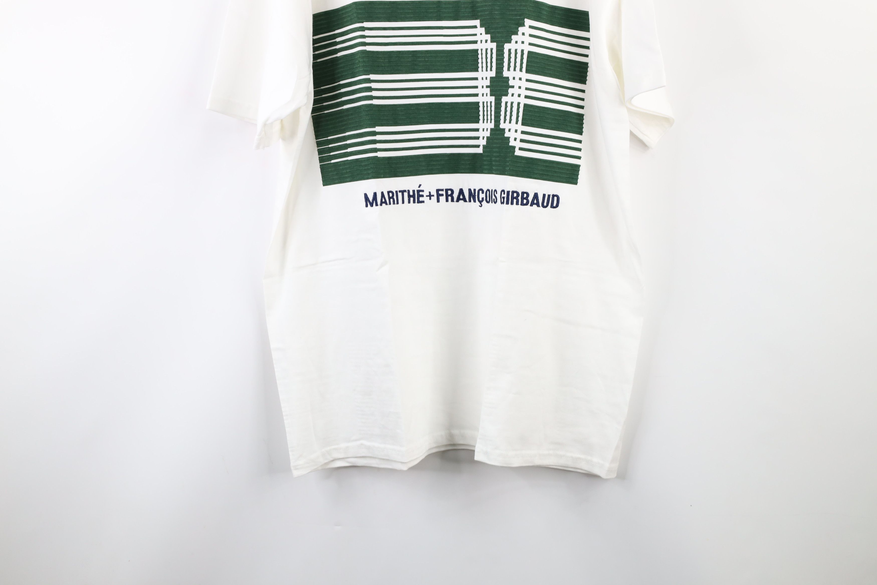 Marithe + Francois Girbaud × Vintage NOS Vintage 90s Marithe Francois Girbaud LCD T-Shirt White Size US L / EU 52-54 / 3 - 3 Thumbnail