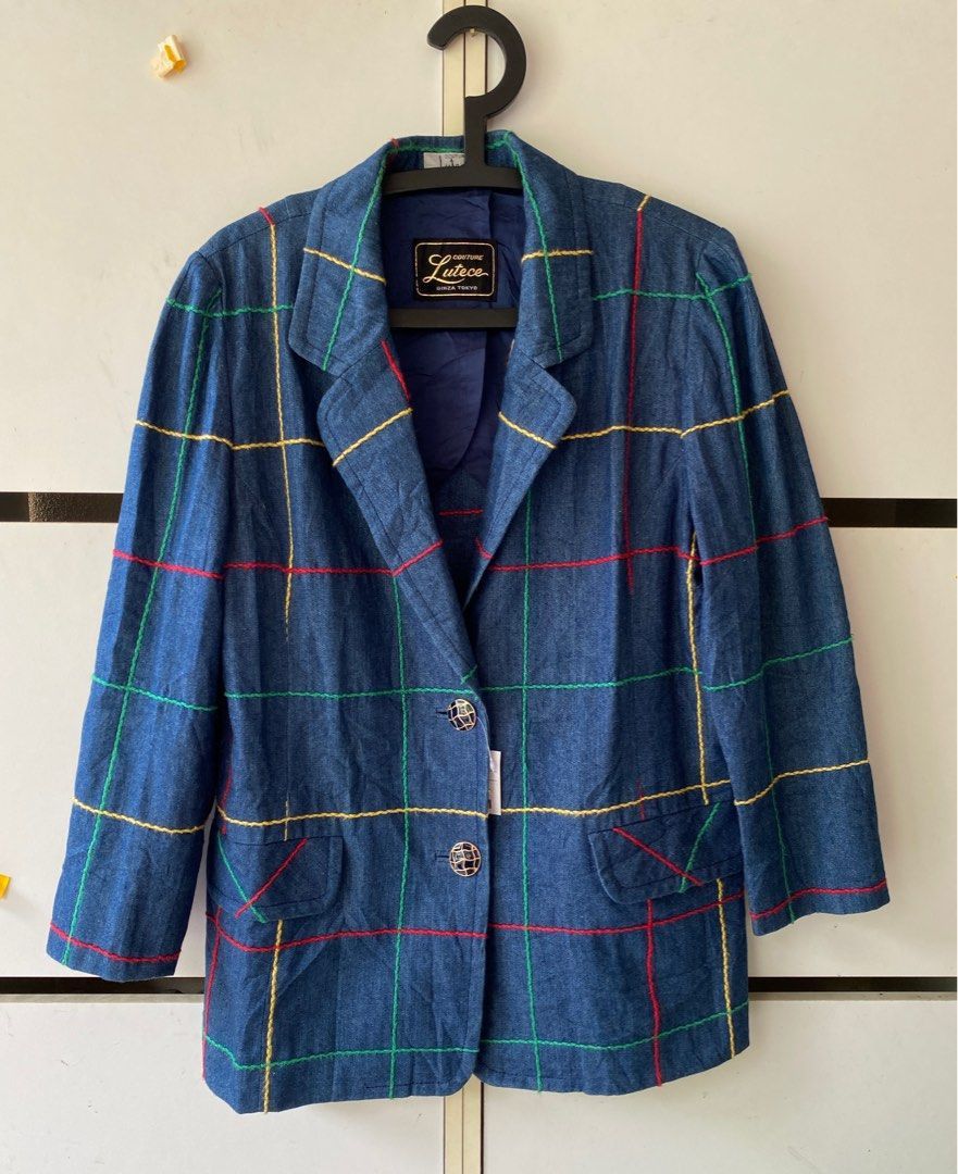 image of Vintage Lutece Ginza Tokyo Designer Jacket in Blue, Men's (Size Medium)