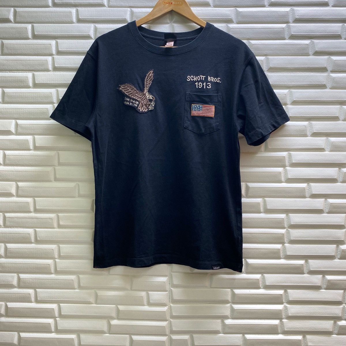 Vintage Schott Bros NYC American Eagle design Pocket Tees