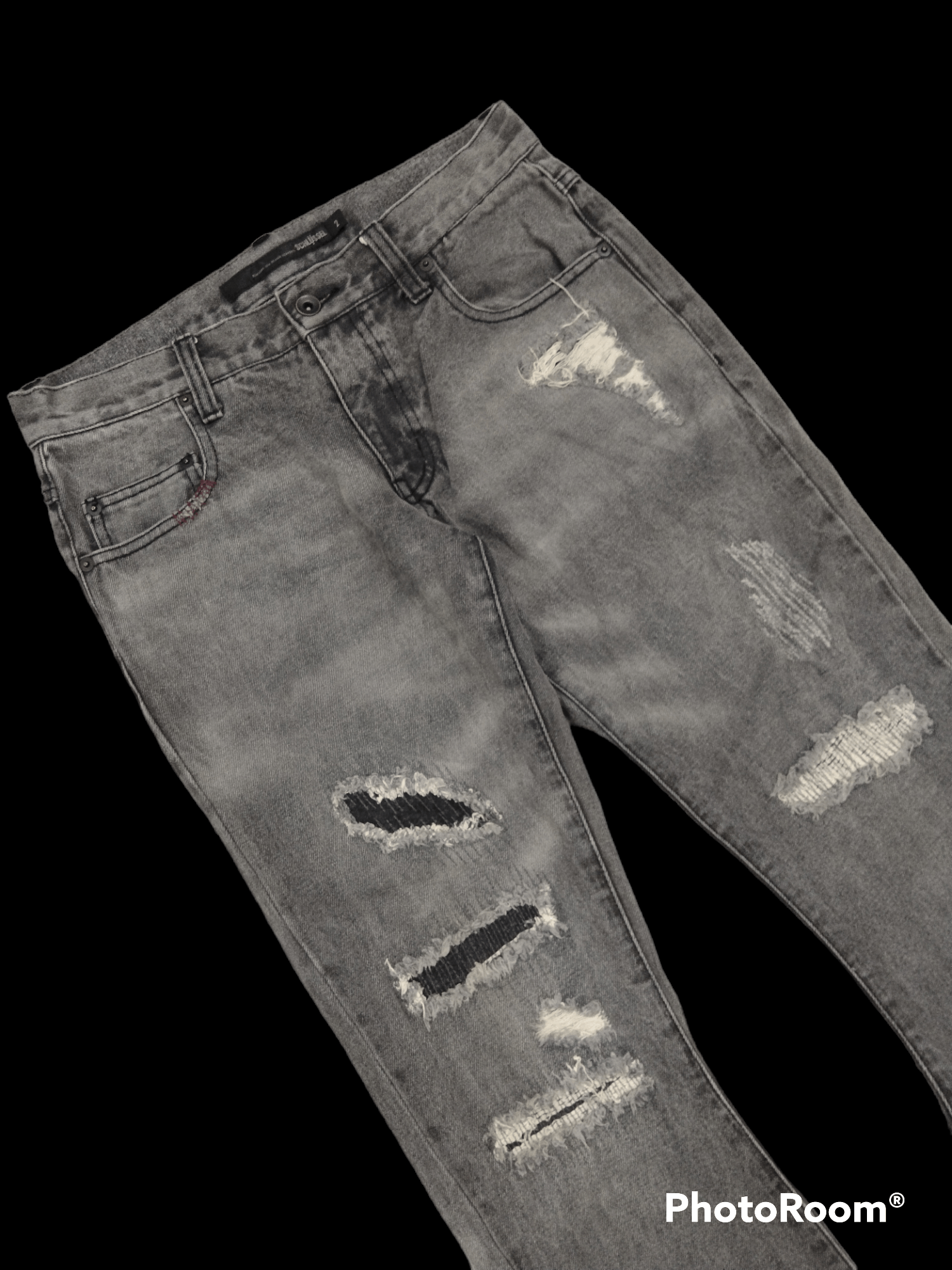 Schlussel SCHUSSEL DISTRESSED PACTHWORK INSPIRED NUMBER NINE Size US 29 - 1 Thumbnail