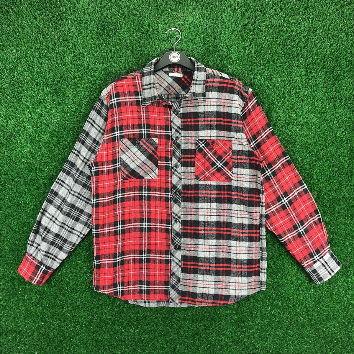 Flannel Flannel Multi Plaid Tartan Check Double Pocket Size US L / EU 52-54 / 3 - 1 Thumbnail