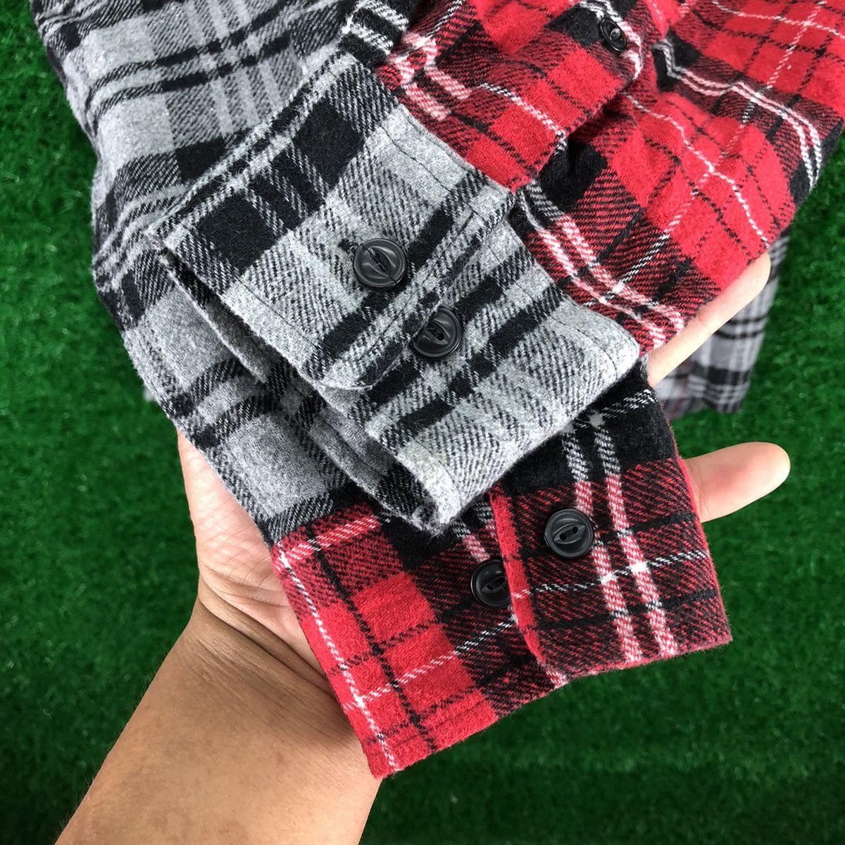 Flannel Flannel Multi Plaid Tartan Check Double Pocket Size US L / EU 52-54 / 3 - 9 Thumbnail
