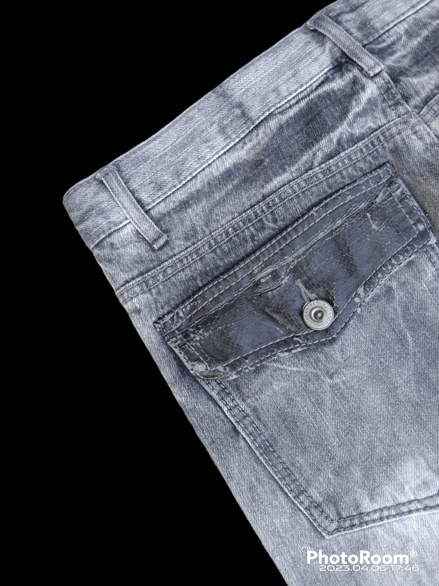 Japanese Brand SUPER SICK WASHED GREY PACTHWORK OG DENIM PANTS Size US 33 - 8 Thumbnail
