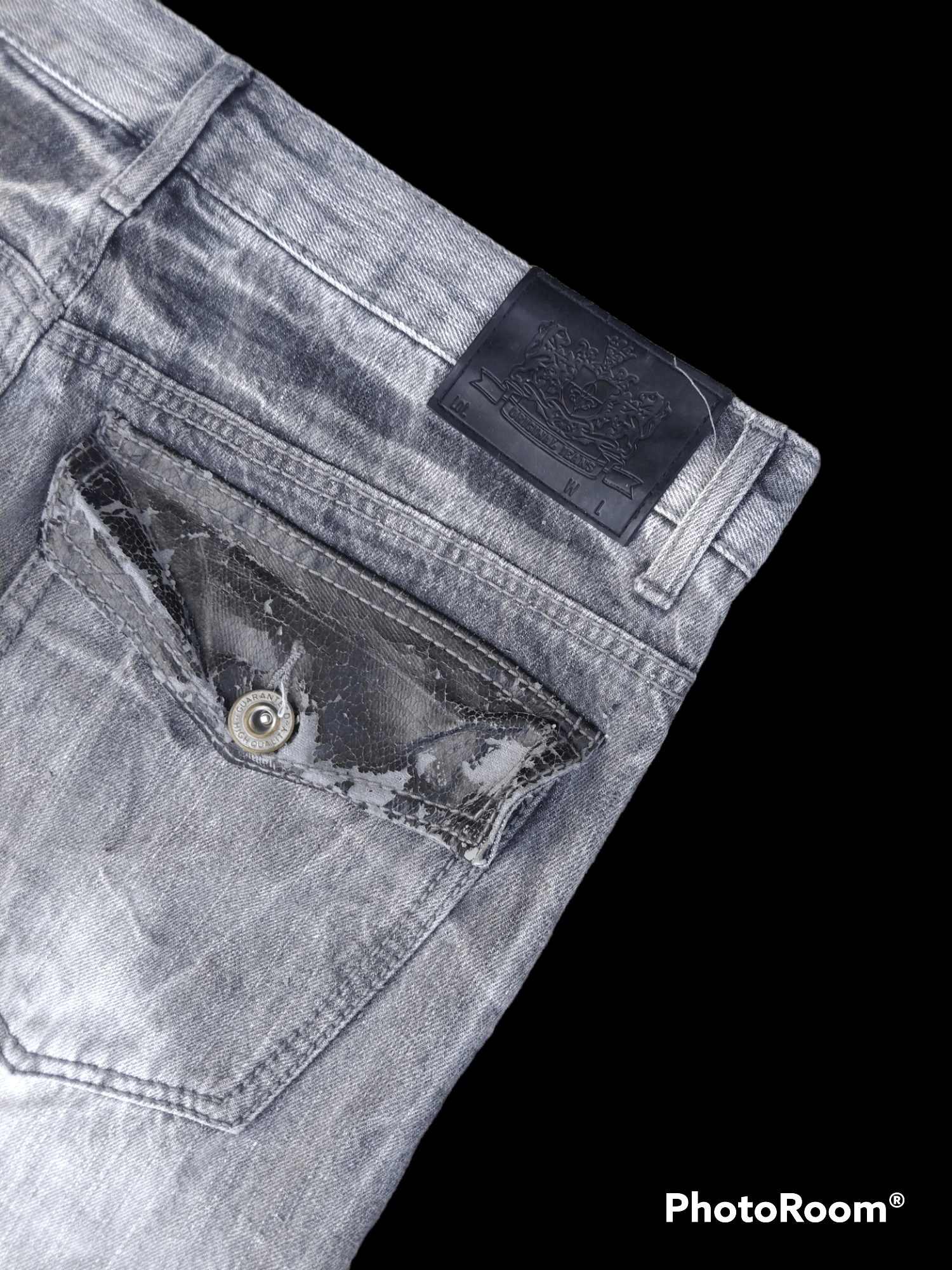 Japanese Brand SUPER SICK WASHED GREY PACTHWORK OG DENIM PANTS Size US 33 - 7 Thumbnail