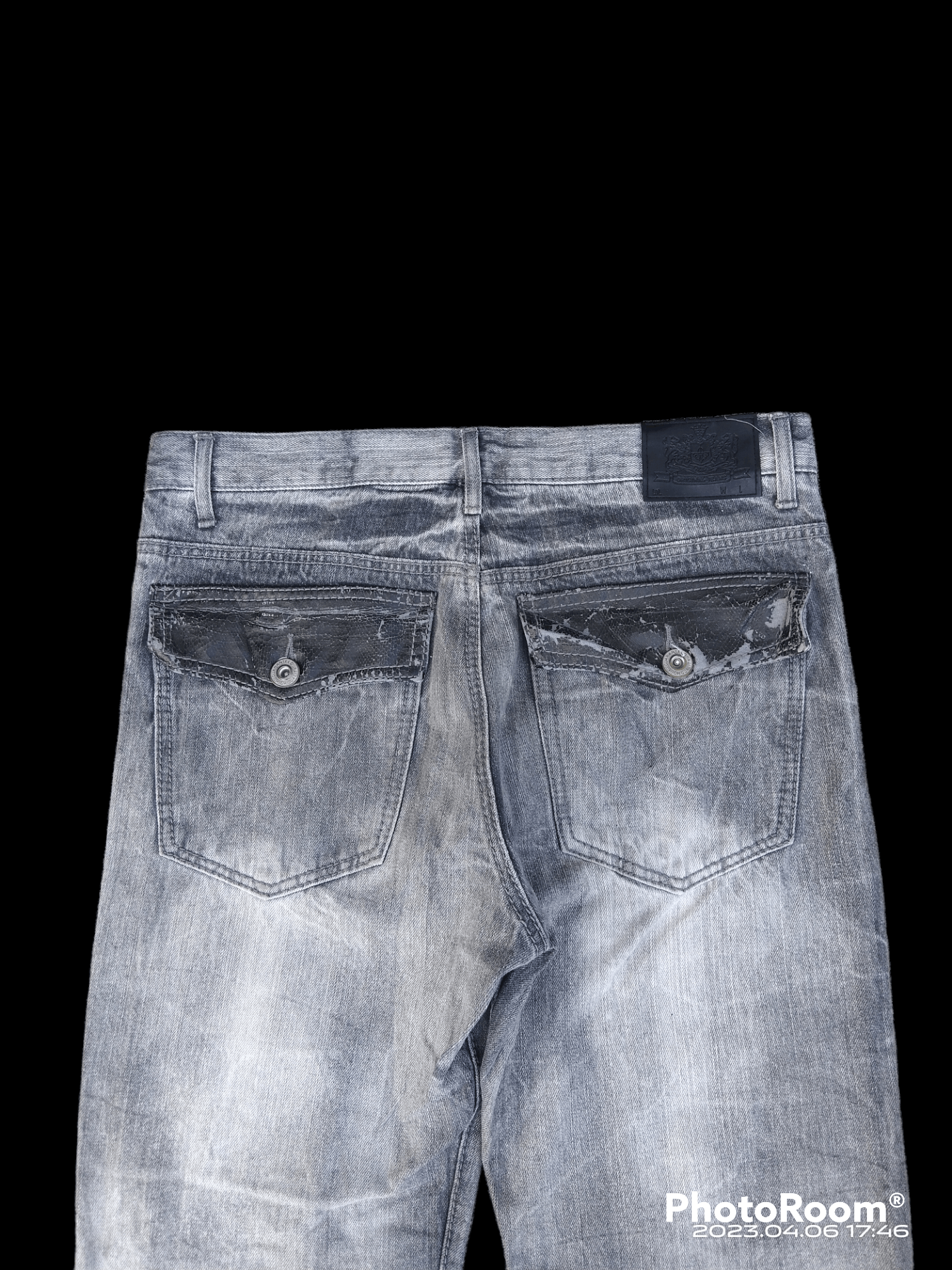 Japanese Brand SUPER SICK WASHED GREY PACTHWORK OG DENIM PANTS Size US 33 - 4 Thumbnail