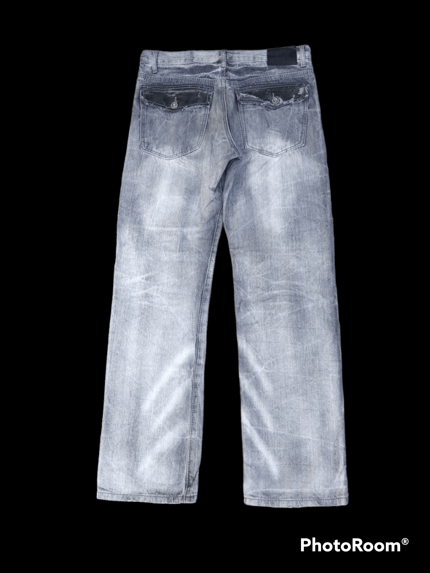 Japanese Brand SUPER SICK WASHED GREY PACTHWORK OG DENIM PANTS Size US 33 - 2 Thumbnail