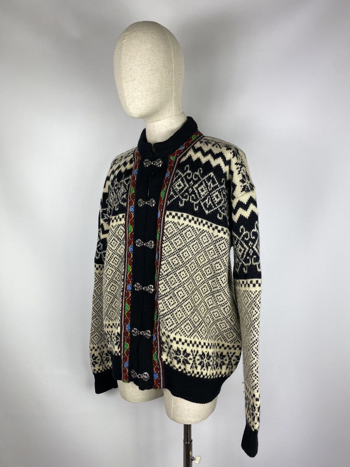 Vintage VTG Christiania men’s wool nordic pattern cardigan sweater Size US M / EU 48-50 / 2 - 6 Thumbnail