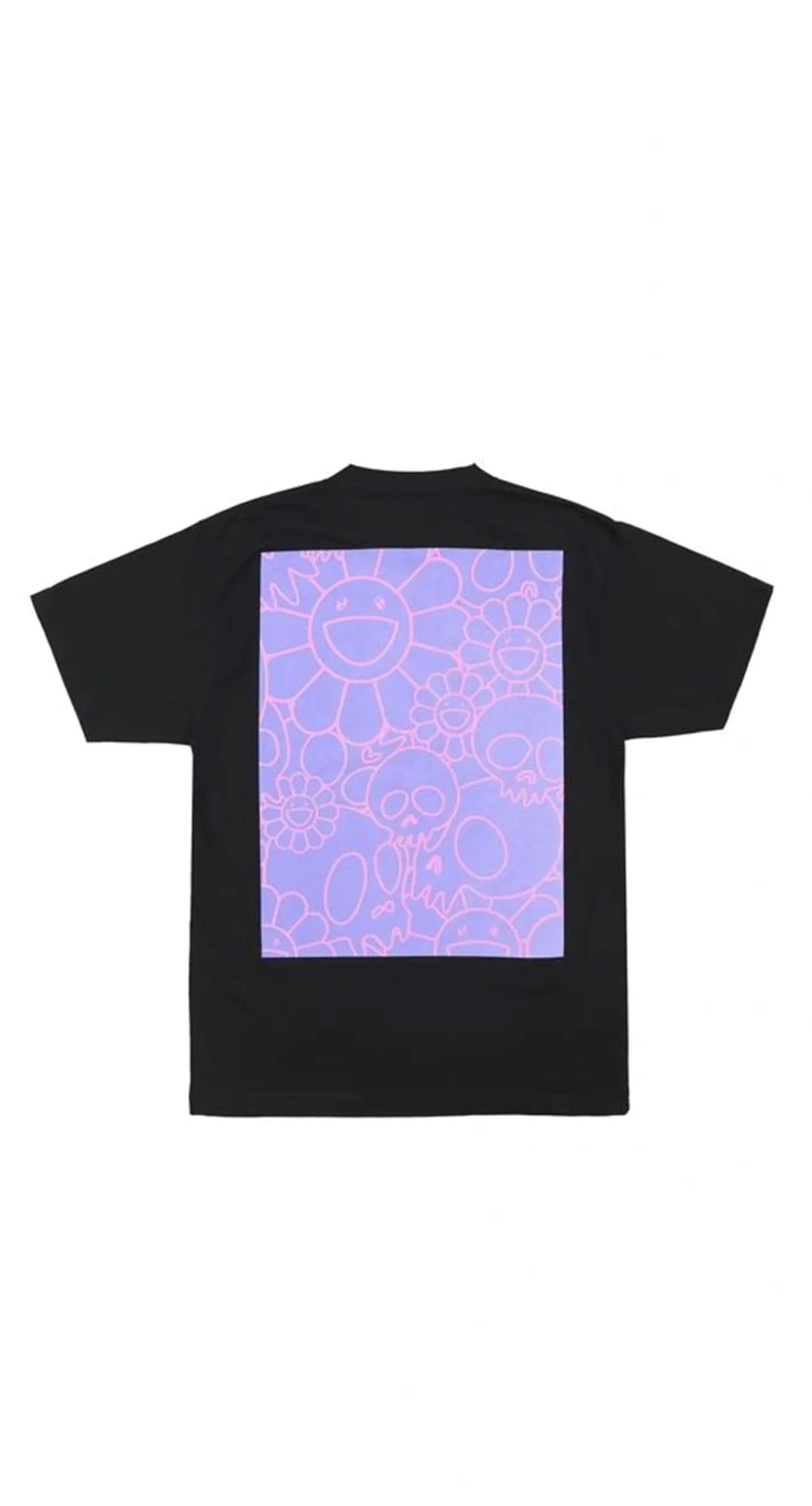 image of Complexcon x Takashi Murakami Skulls And Flowers Long Beach T-Shirt in Black, Men's (Size Medium)
