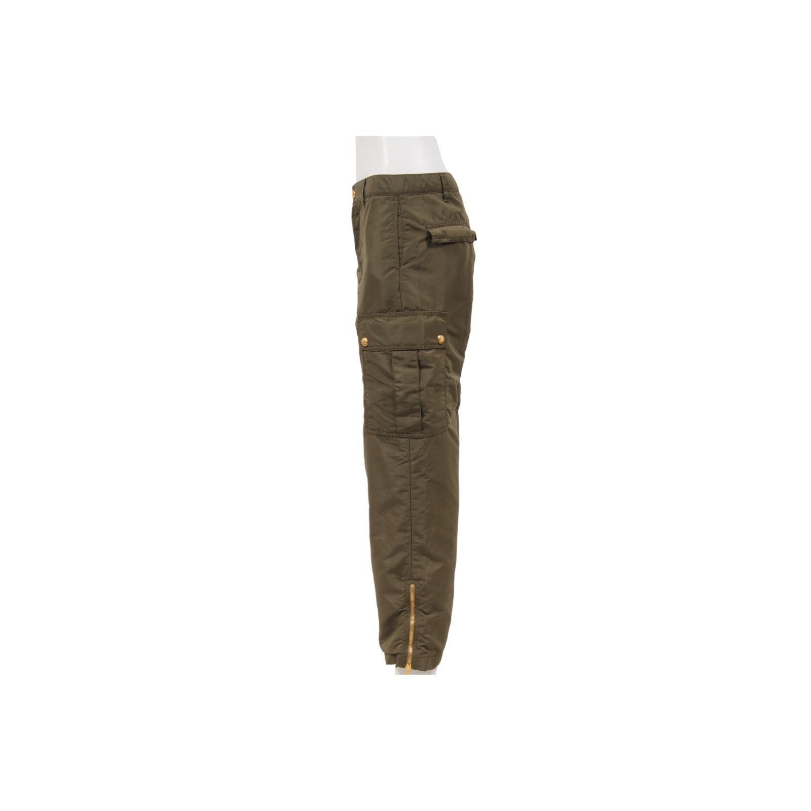 Celine Green Kaki Lightweight Cargo Pants Size 27" / US 4 / IT 40 - 8 Thumbnail