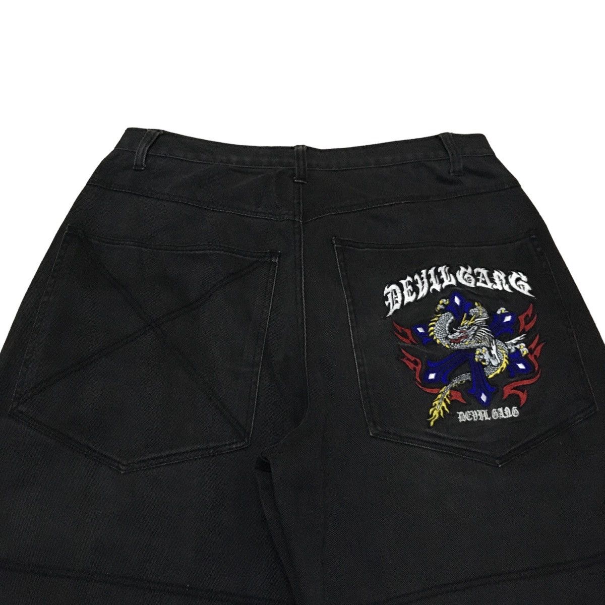 If Six Was Nine × Japanese Brand Vintage Japanese Brand Devil Gang Sukajan Baggy Jeans 1990s Size US 33 - 3 Thumbnail