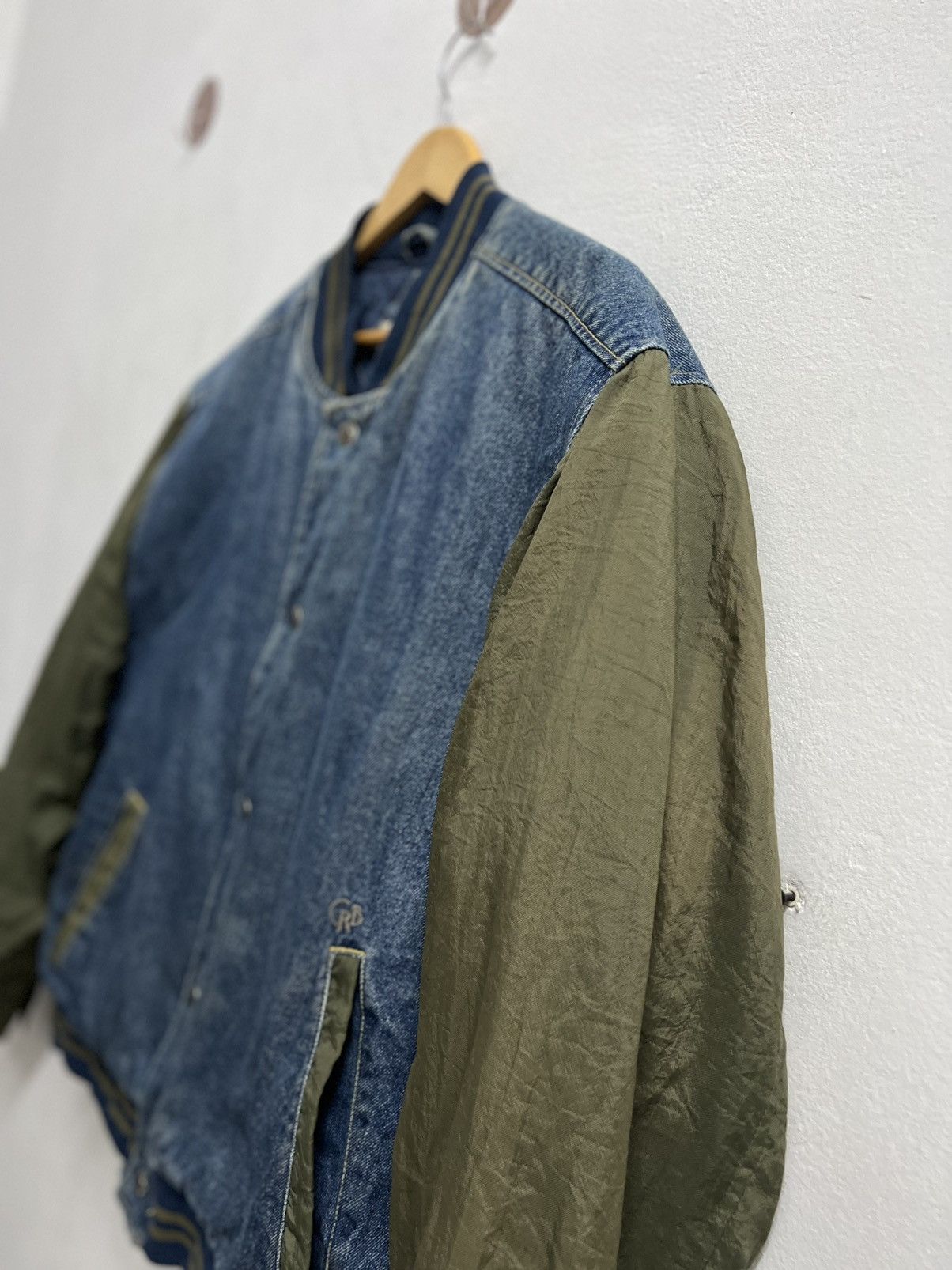 Vintage Varsity jacket denim sleeve cotton nylon vintage Size US L / EU 52-54 / 3 - 4 Thumbnail