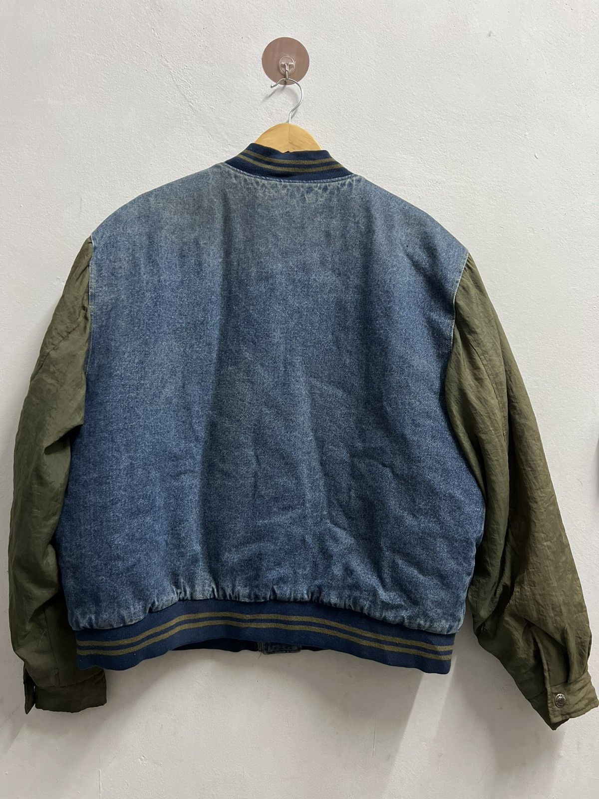 Vintage Varsity jacket denim sleeve cotton nylon vintage Size US L / EU 52-54 / 3 - 2 Thumbnail