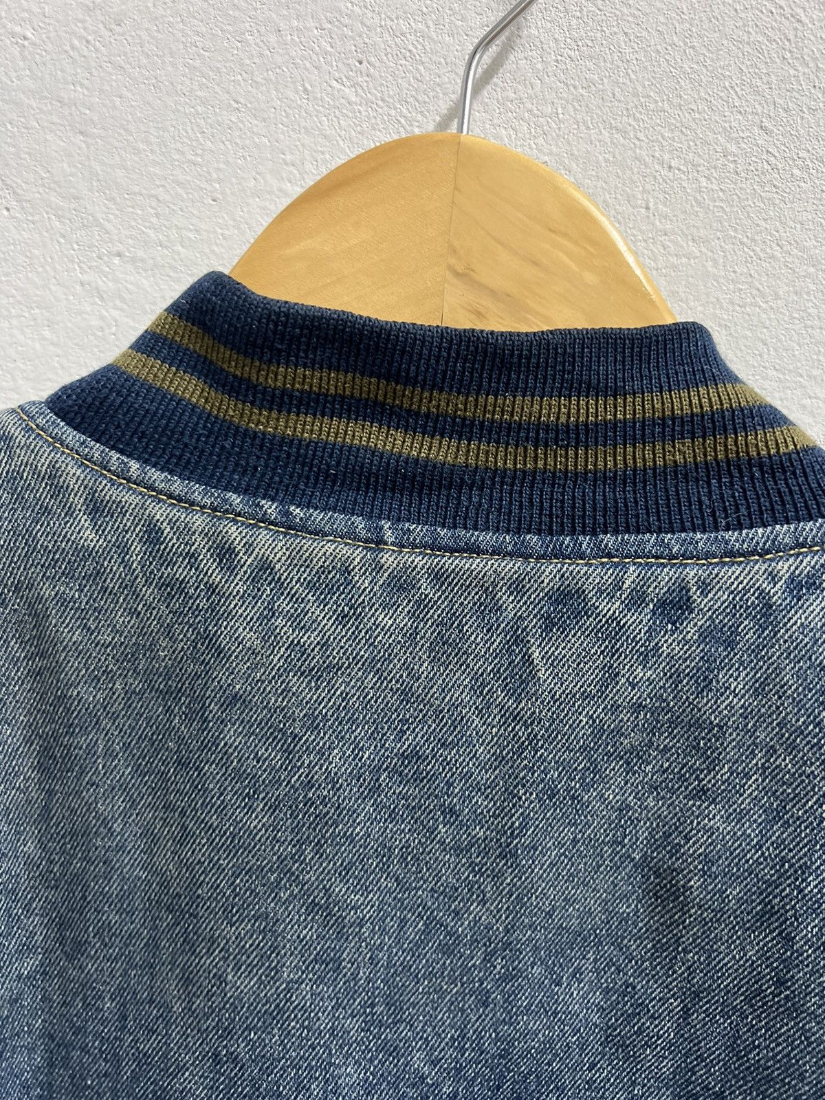 Vintage Varsity jacket denim sleeve cotton nylon vintage Size US L / EU 52-54 / 3 - 5 Thumbnail