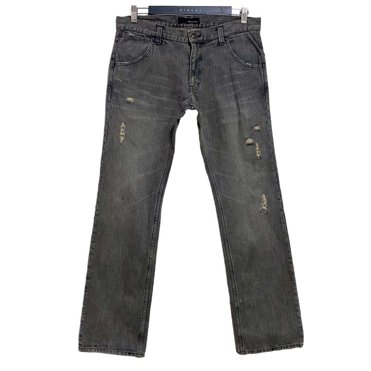 Japanese Brand MAGICAL DESIGN Distressed Denim Flare Jeans Size US 33 - 2 Thumbnail